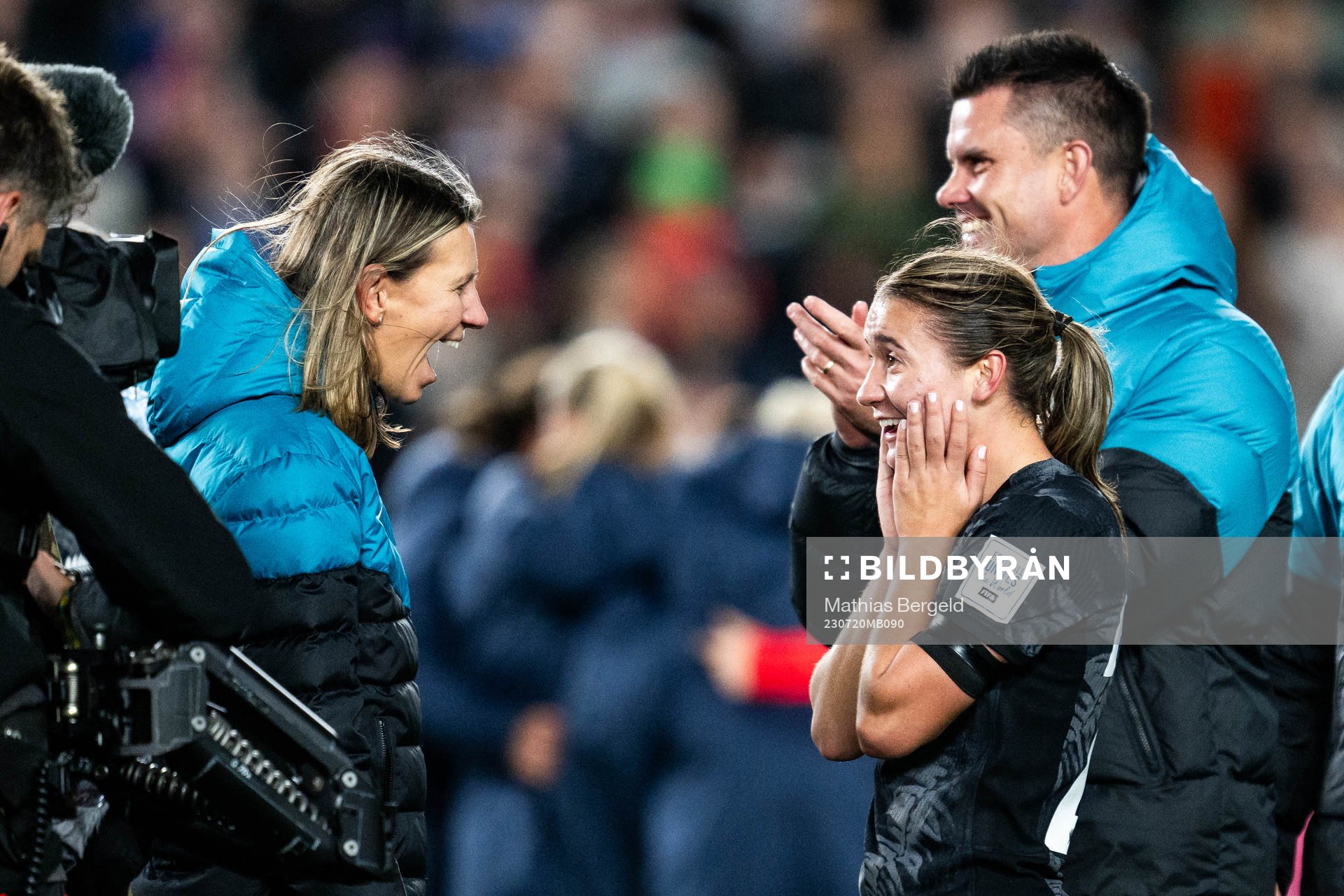 Head coach Jitka Klimková and Indiah-Paige Riley of New
