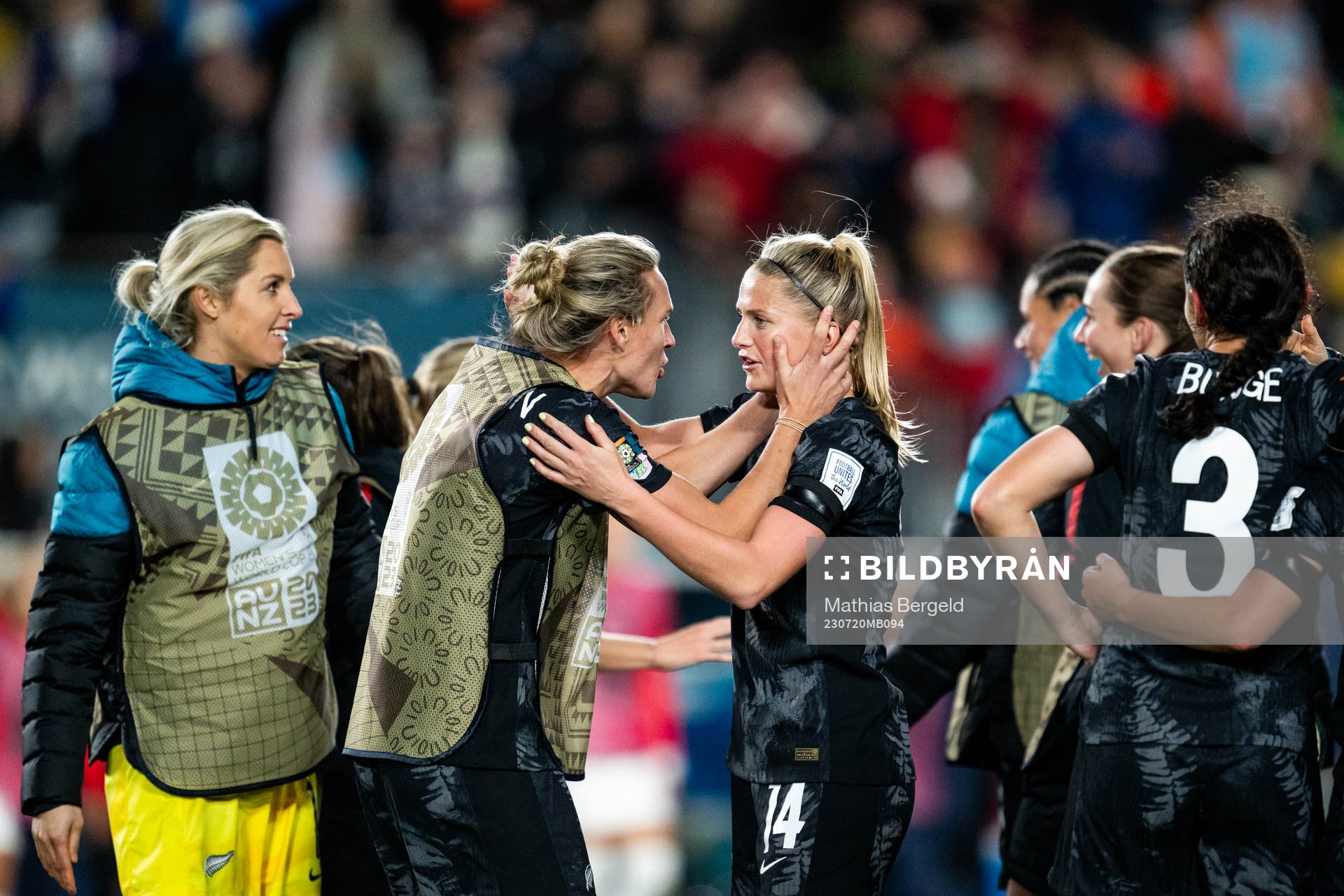 Hannah Wilkinson and Katie Bowen of New Zealand celebrate