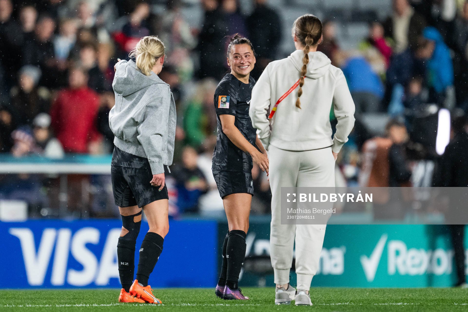 Ali Riley of New Zealand celebrates