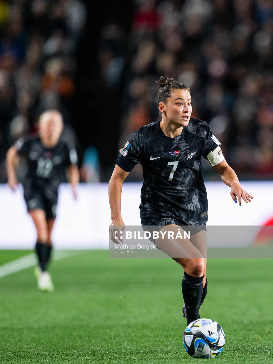 Ali Riley of New Zealand during the FIFA Women's World Cup football match between New Zealand and Norway on July 20, 2023 in Auckland.