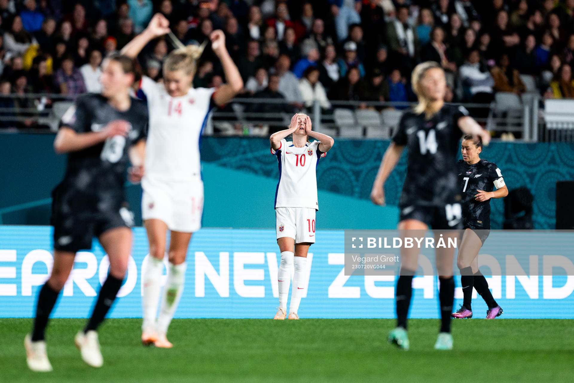 Caroline Graham Hansen of Norway looks dejected