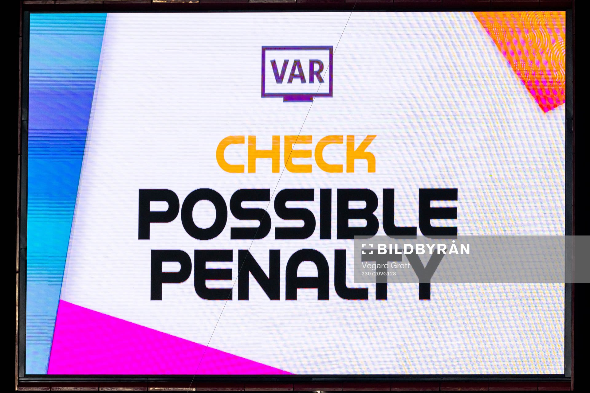 A screen displays a VAR review