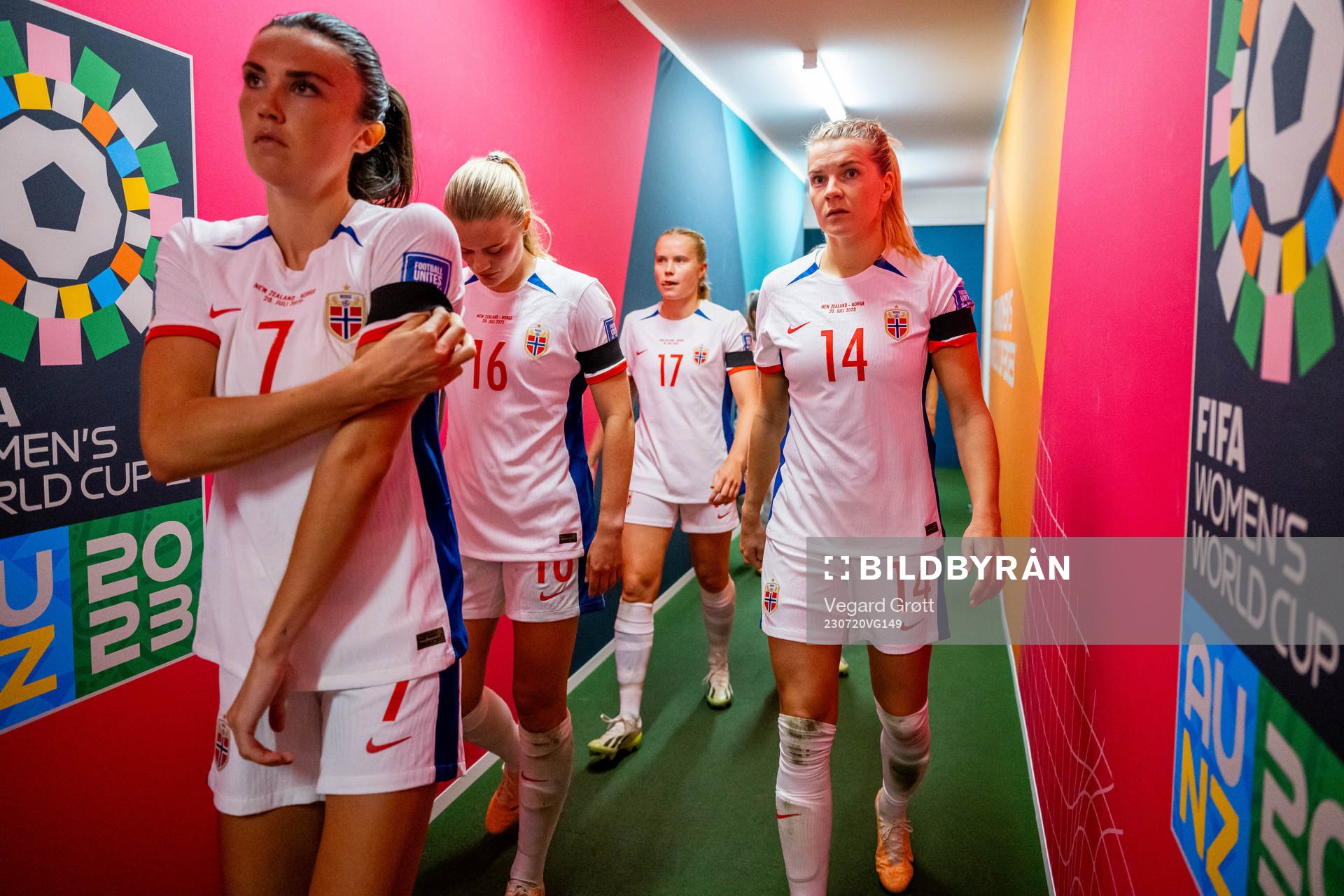 Ingrid Syrstad Engen and Ada Hegerberg of Norway at