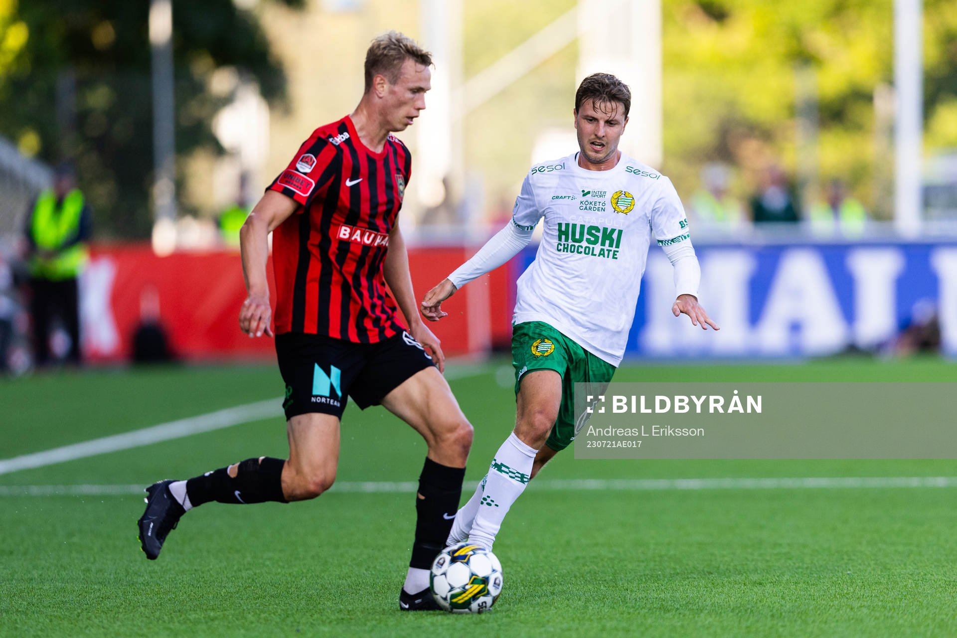 Brommapojkarnas Torbjörn Lysaker Heggem och Hammarbys Joel