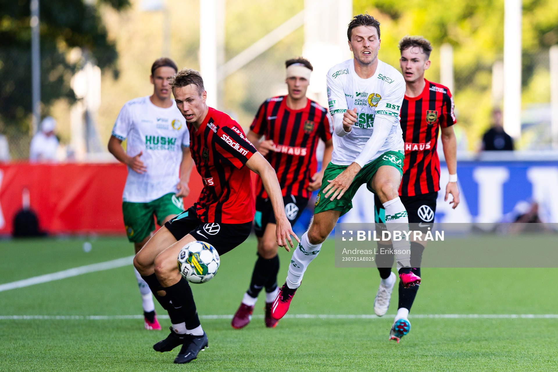 Brommapojkarnas Torbjörn Lysaker Heggem och Hammarbys Joel