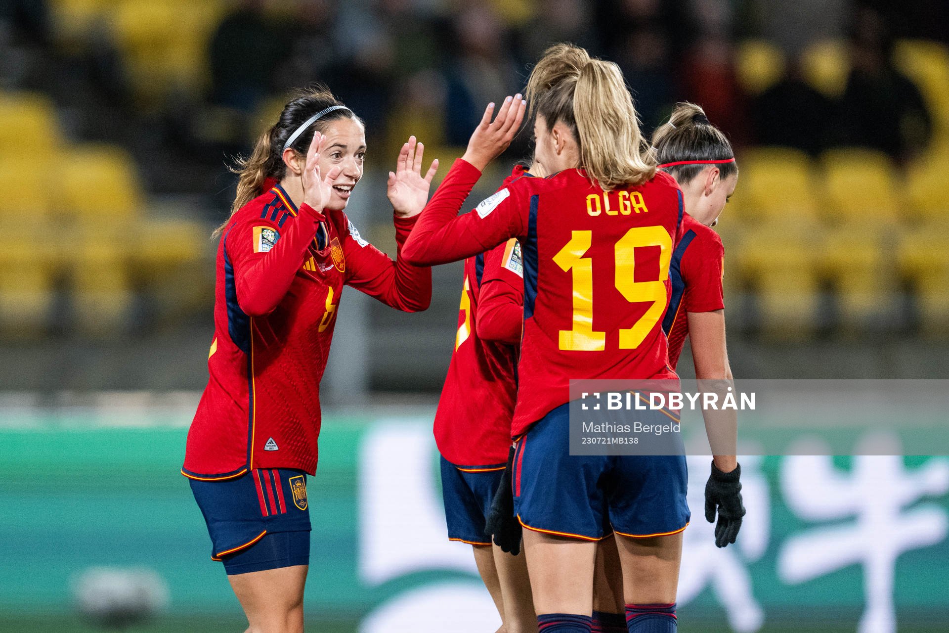 Aitana Bonmati of Spain celebrates with team mates
