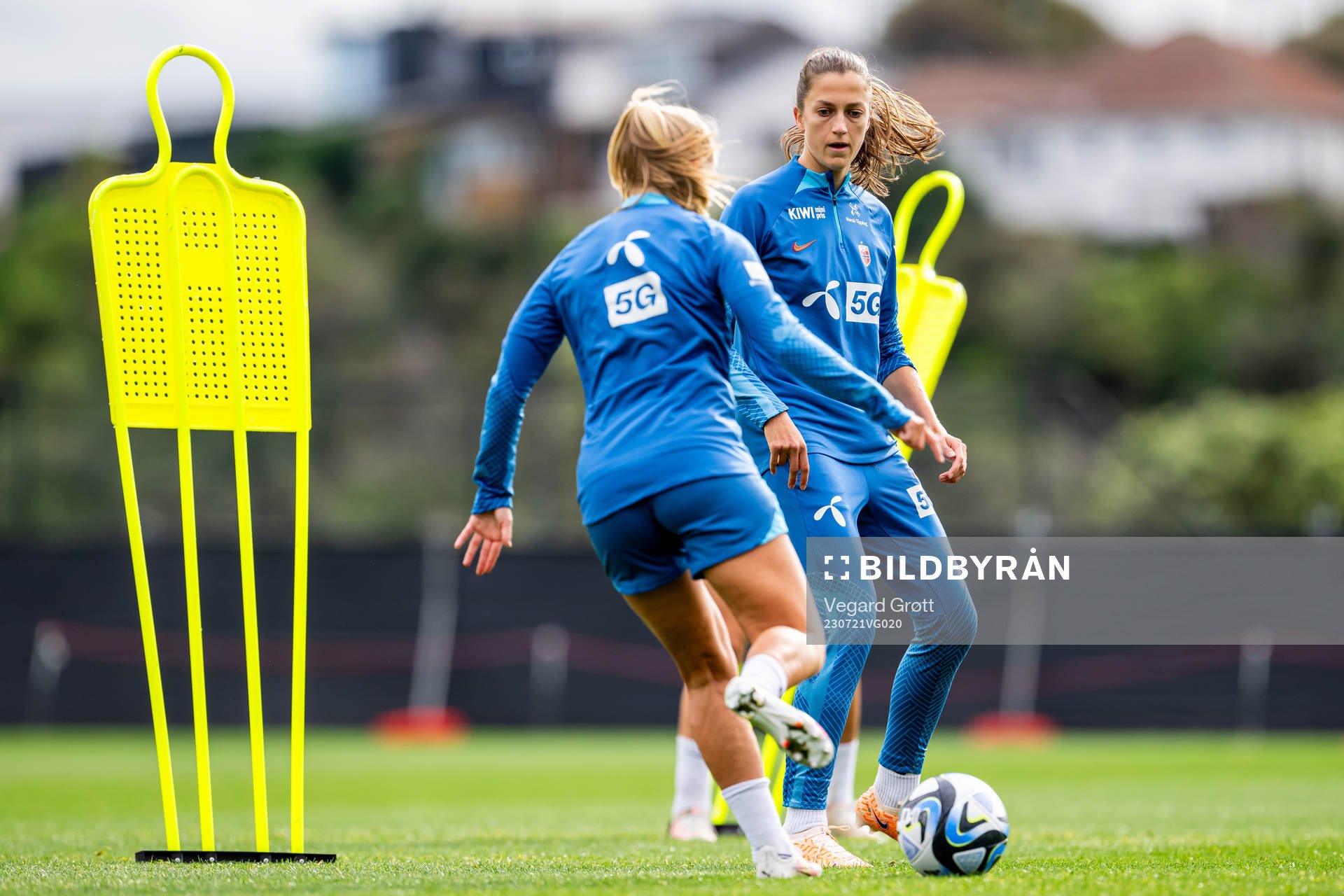 Emma Stølen Godø of the Norwegian women’s national football team at a training session during the FIFA Women's World Cup on July 21, 2023 in Auckland.