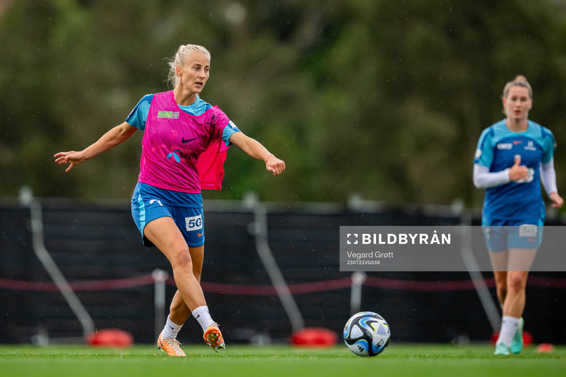 Anja Sønstevold of the Norwegian women’s national football team at a training session during the FIFA Women's World Cup on July 21, 2023 in Auckland.