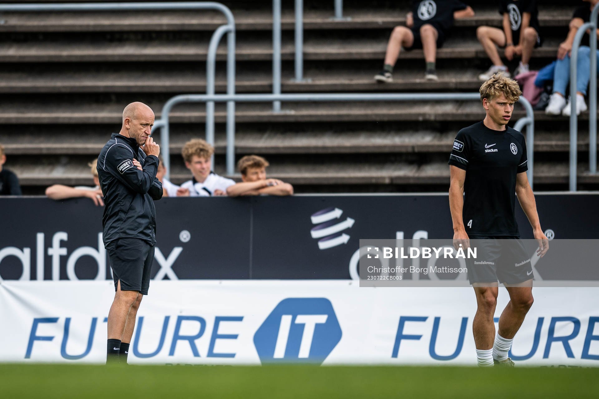 Landskronas tränare Billy Magnusson och Gustaf Bruzelius
