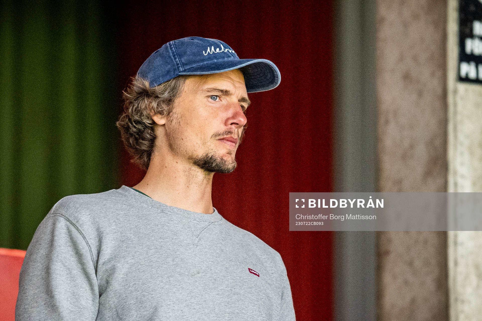 Malmö FFs chefsscout Robin Asterhed på läktaren under fotbollsmatchen i Superettan mellan Landskrona och AFC Eskilstuna den 22 juli 2023 i Landskrona.