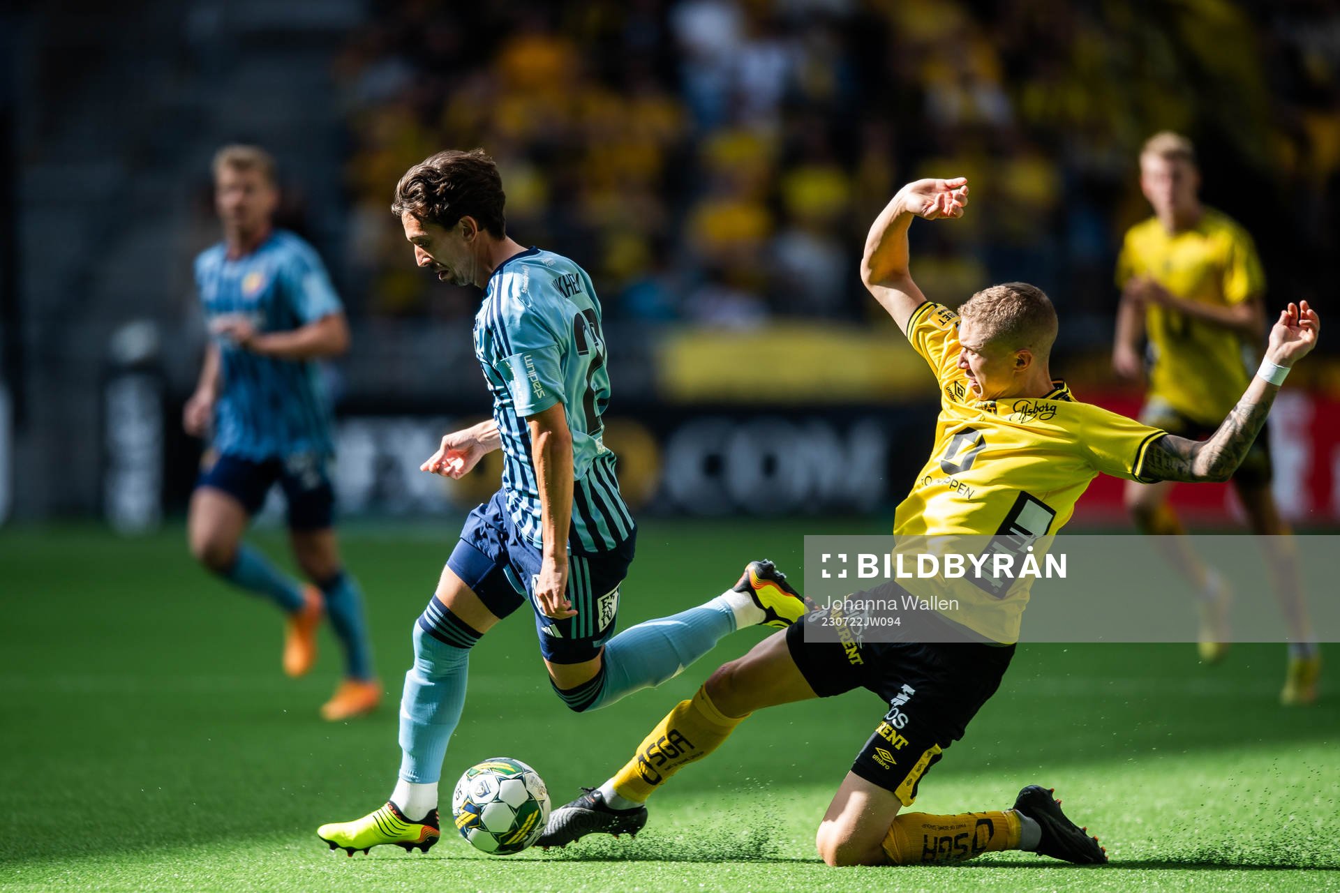 Djurgårdens Gustav Wikheim och Elfsborgs Sebastian Holmen