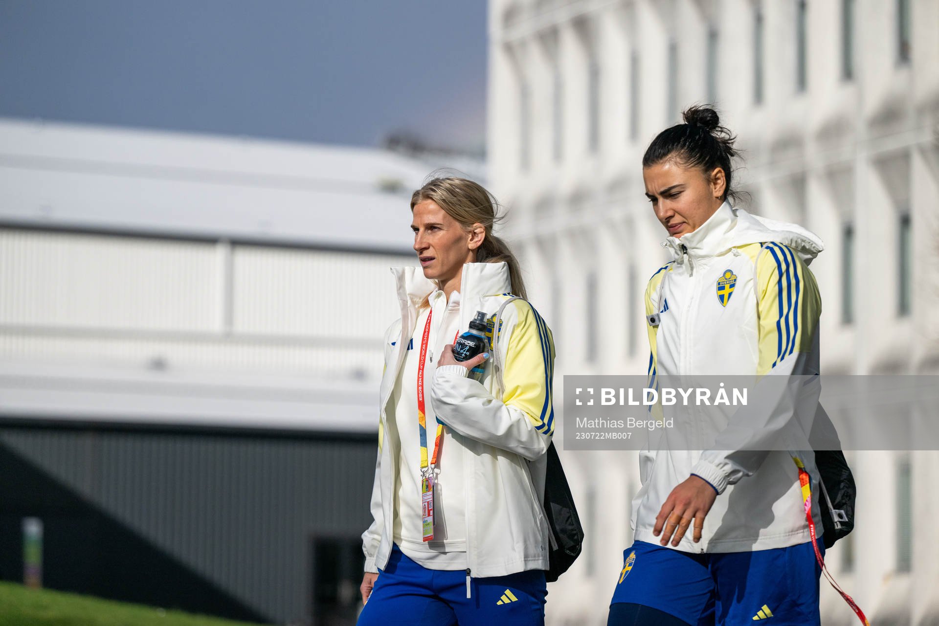 Sofia Jakobsson and goalkeeper Zecira Musovic of the