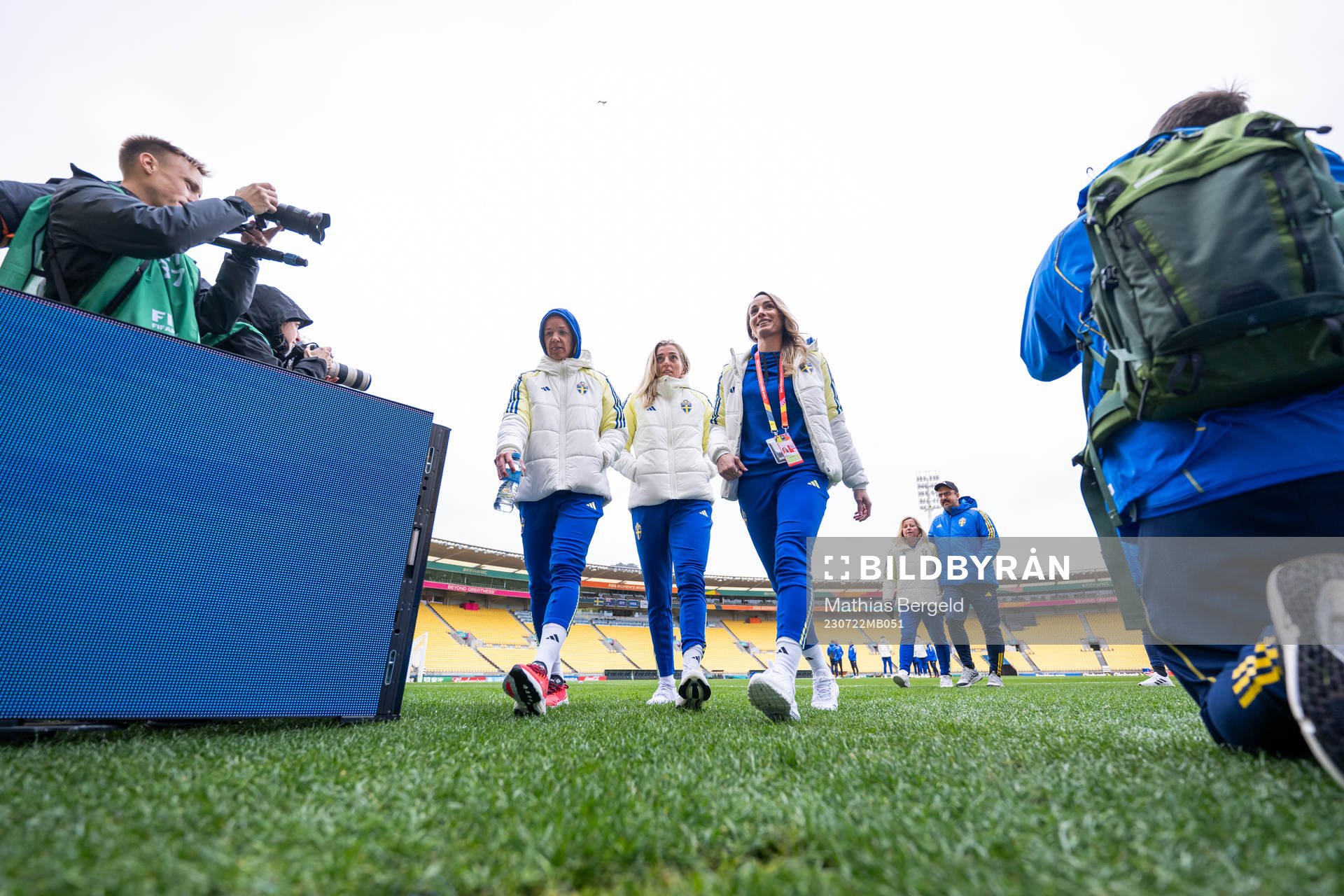 Caroline Seger, Linda Sembrant and Kosovare Asllani of the