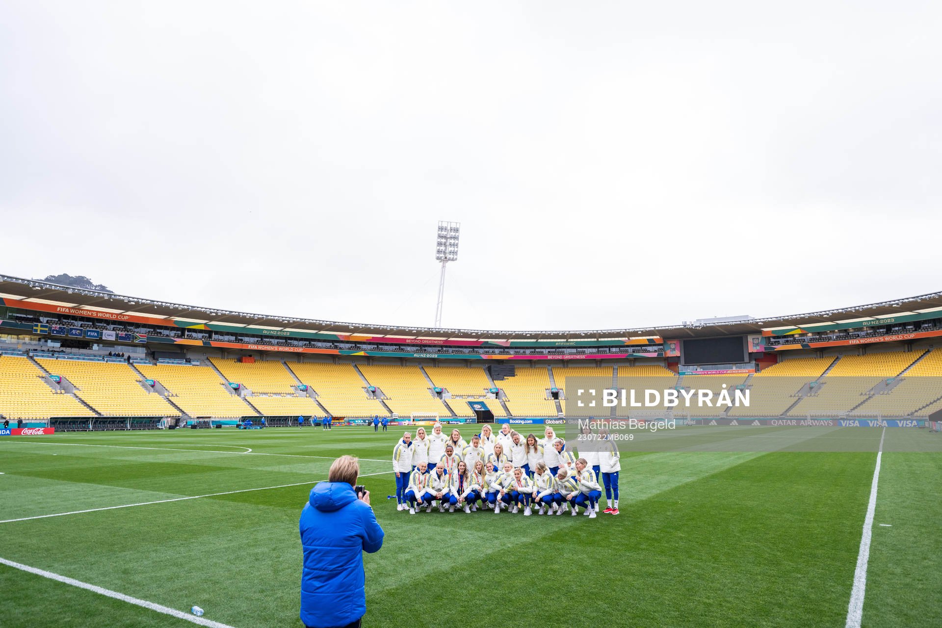 Players of the Swedish women's national football team pose