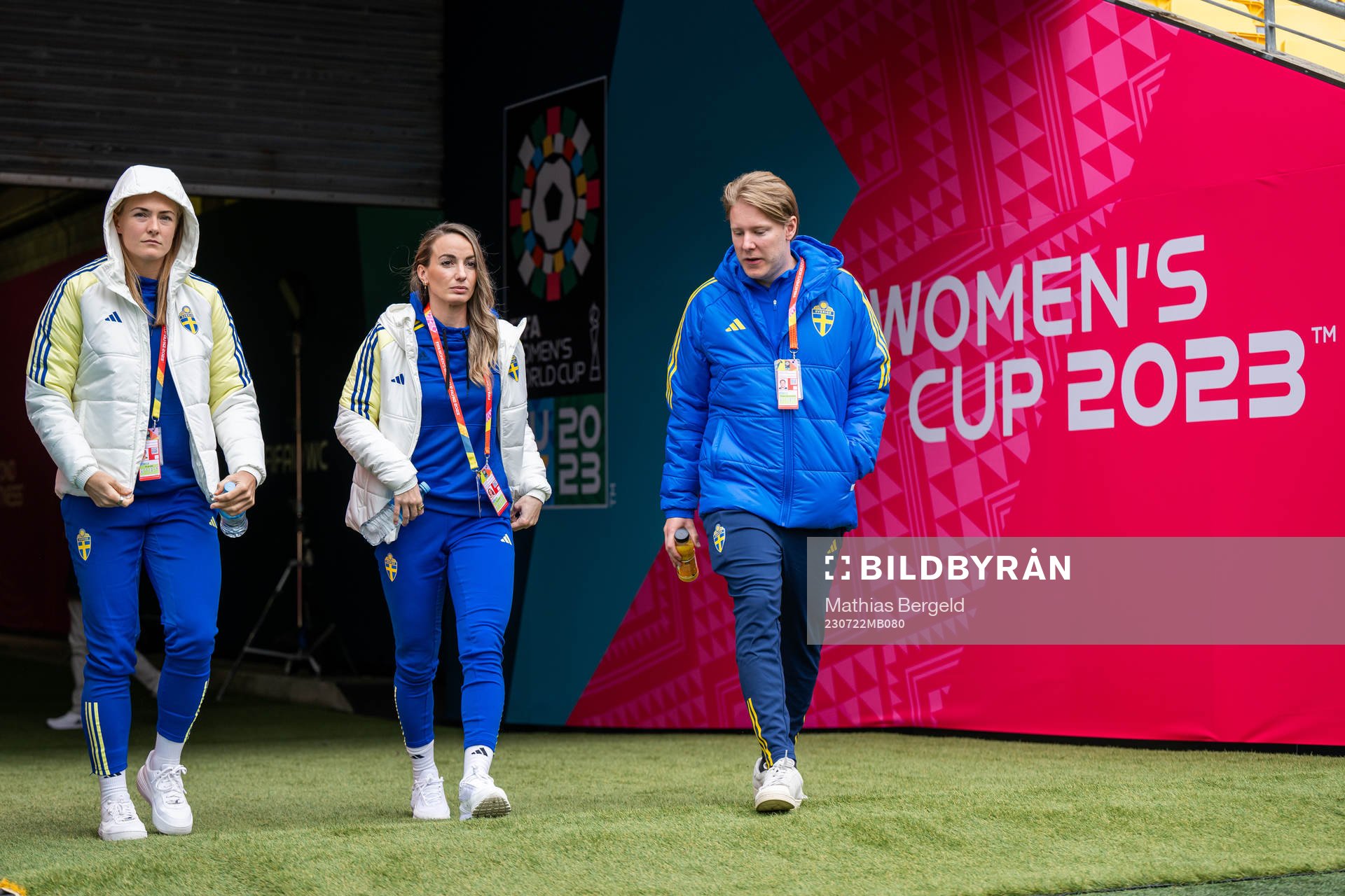 Magdalena Eriksson, Kosovare Asllani and Press officer