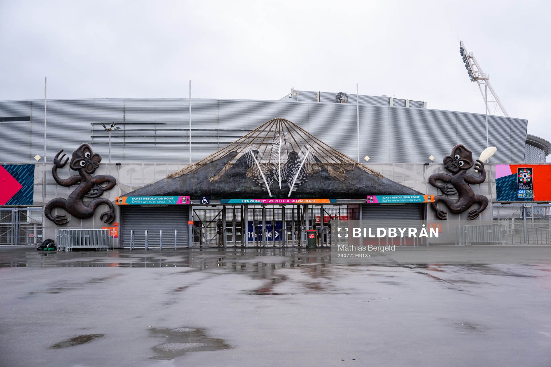 General view of the entrance at Wellington Regional Stadium
