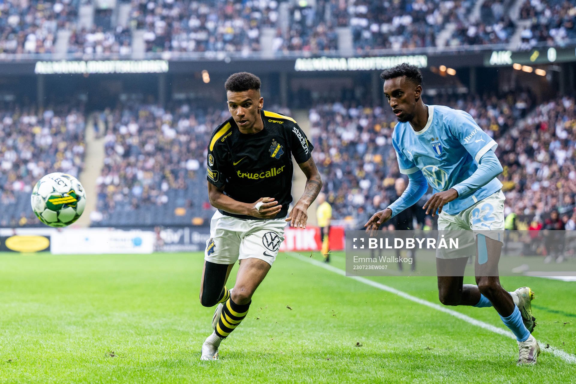 AIKs Rui Modesto och Malmö FFs Taha Ali
