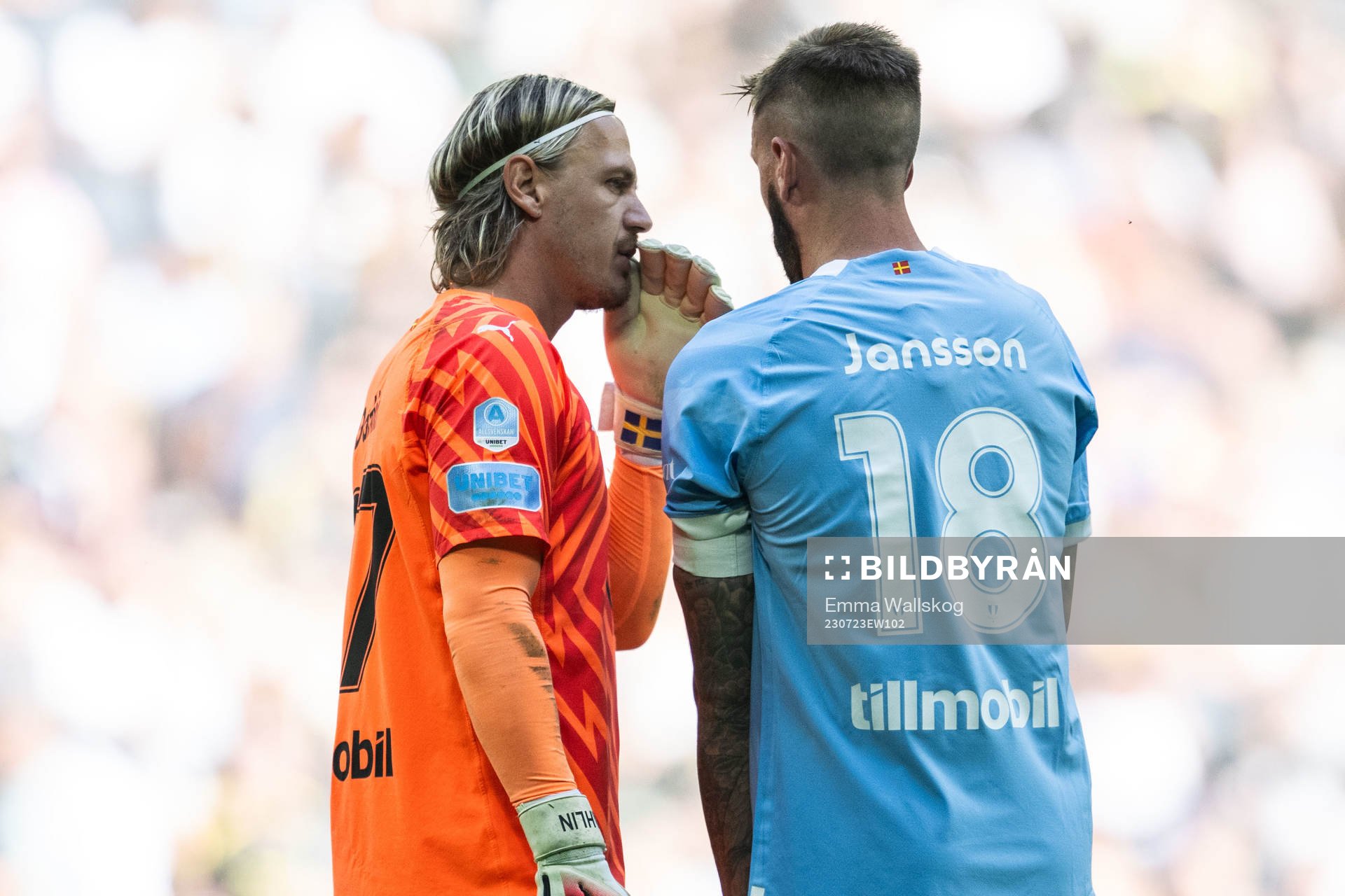 Malmö FFs målvakt Johan Dahlin och Pontus Jansson