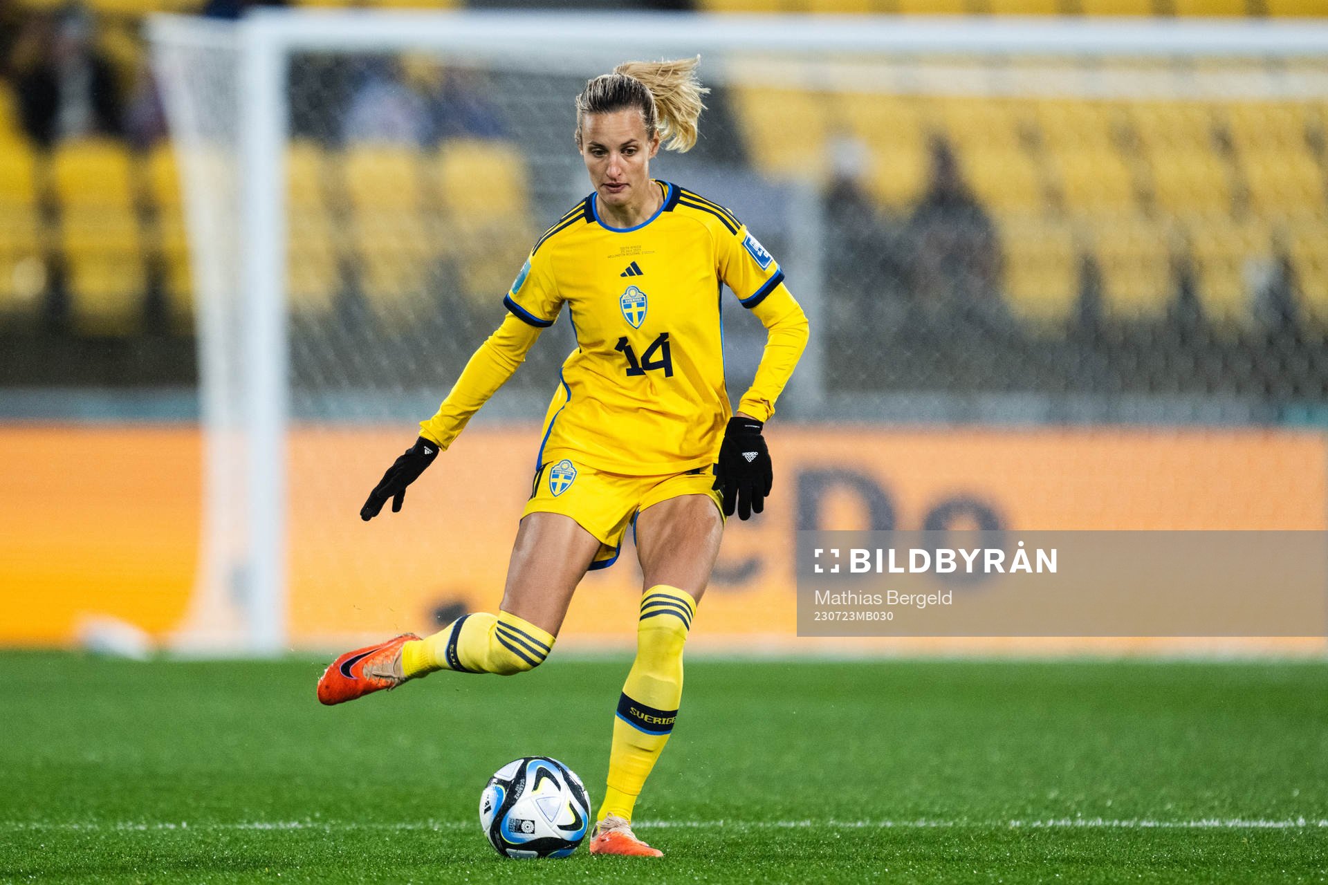 Nathalie Björn of Sweden during the FIFA Women's World Cup football match between Sweden and South Africa on July 23, 2023 in Wellington. 