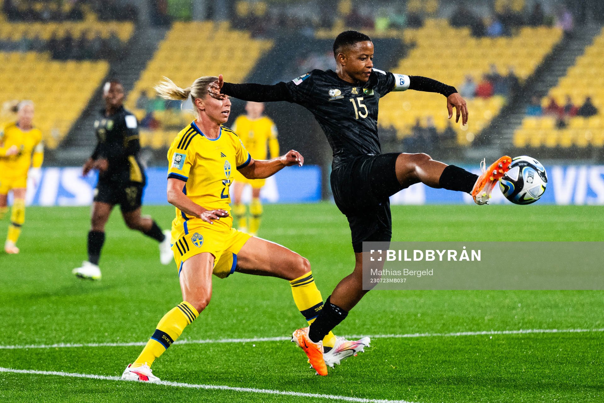 Jonna Andersson of Sweden and Refiloe Jane of South Africa
