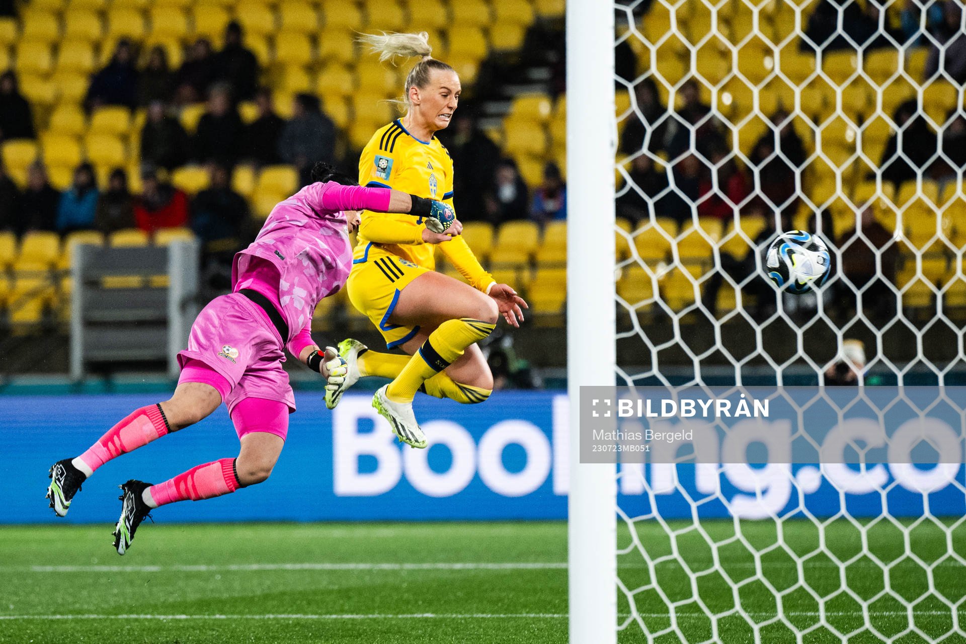 Goalkeeper Kaylin Swart of South Africa and Stina