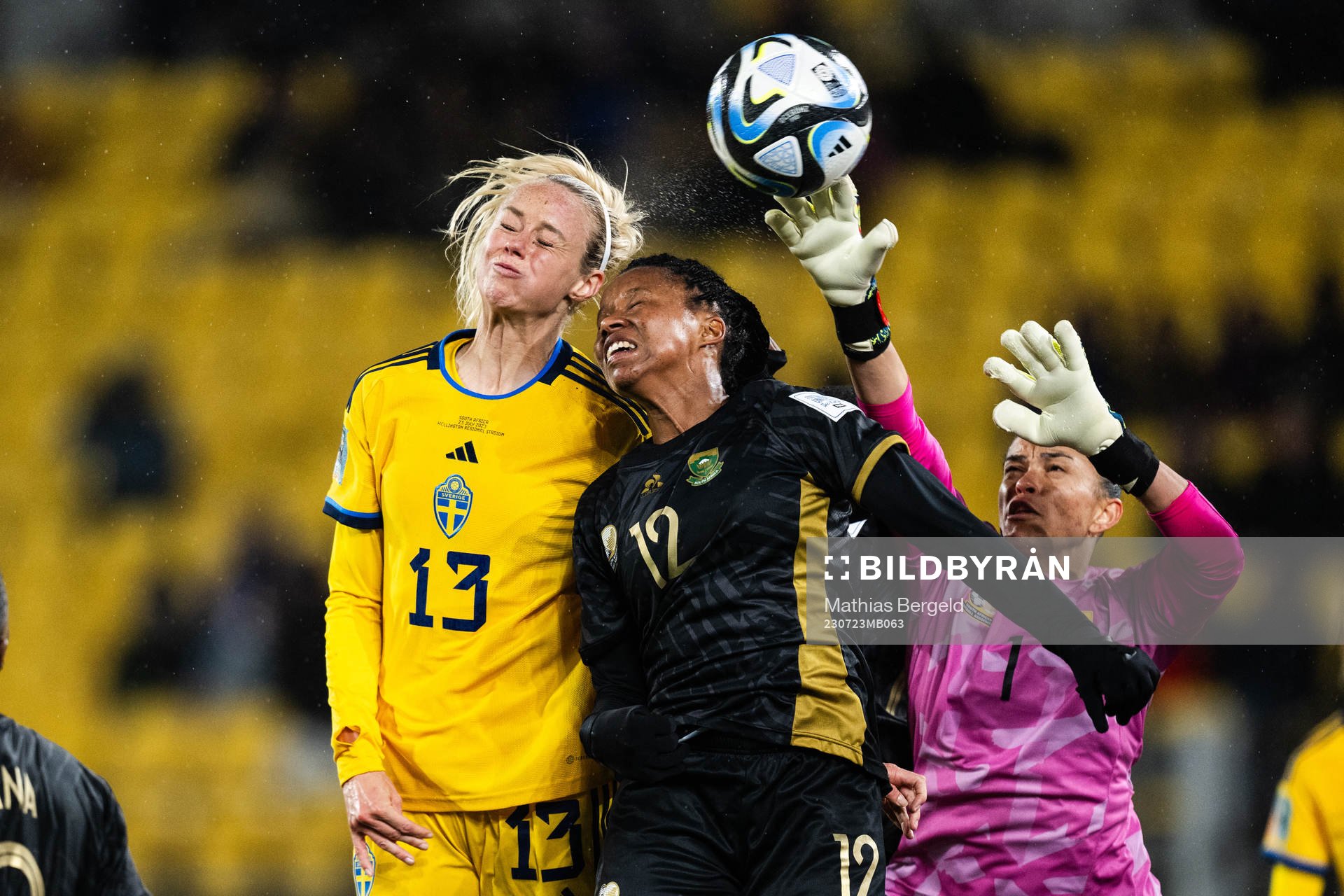 Amanda Ilestedt of Sweden against Jermaine Seoposenwe and