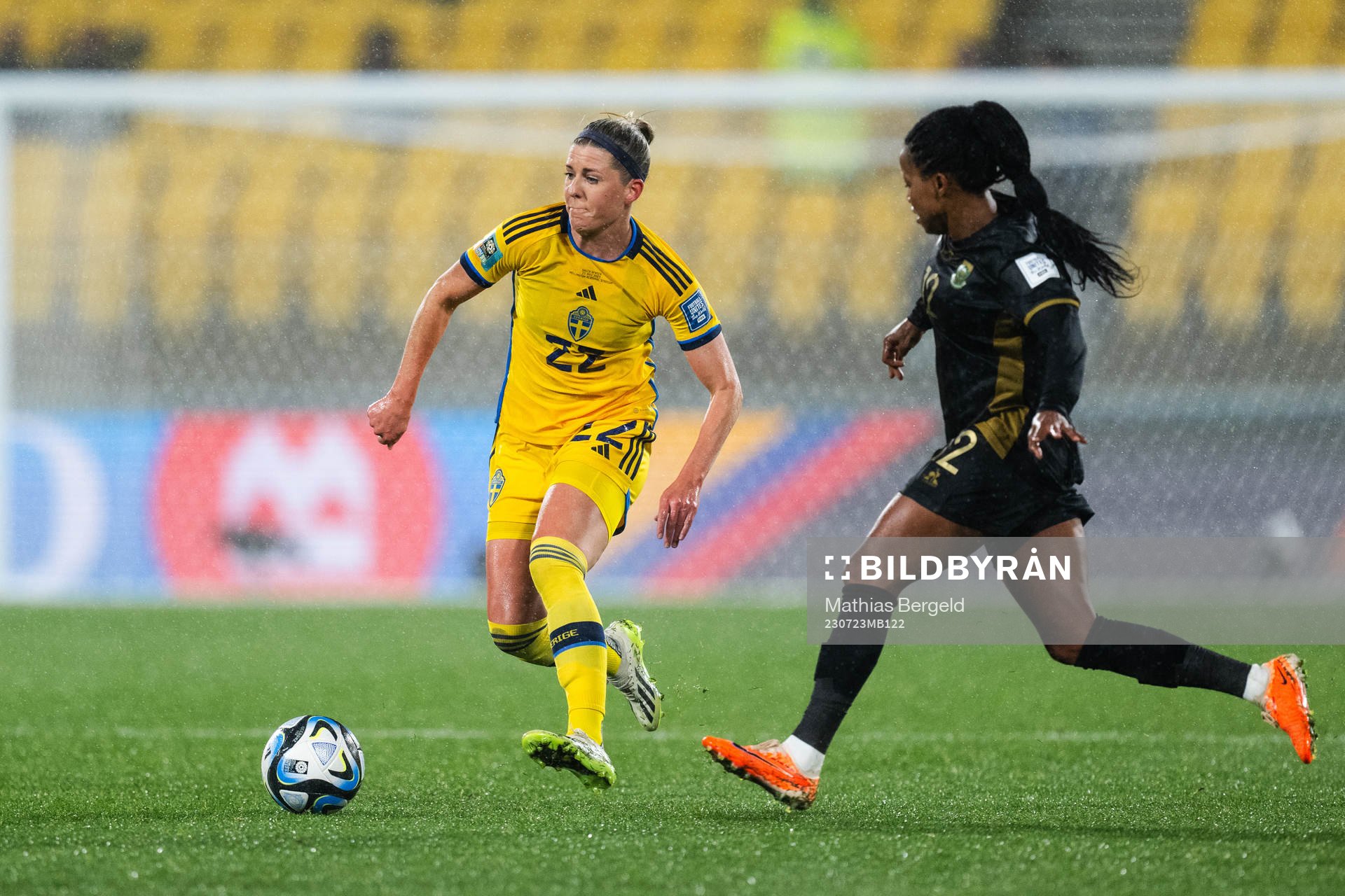 Olivia Schough of Sweden and Jermaine Seoposenwe of South