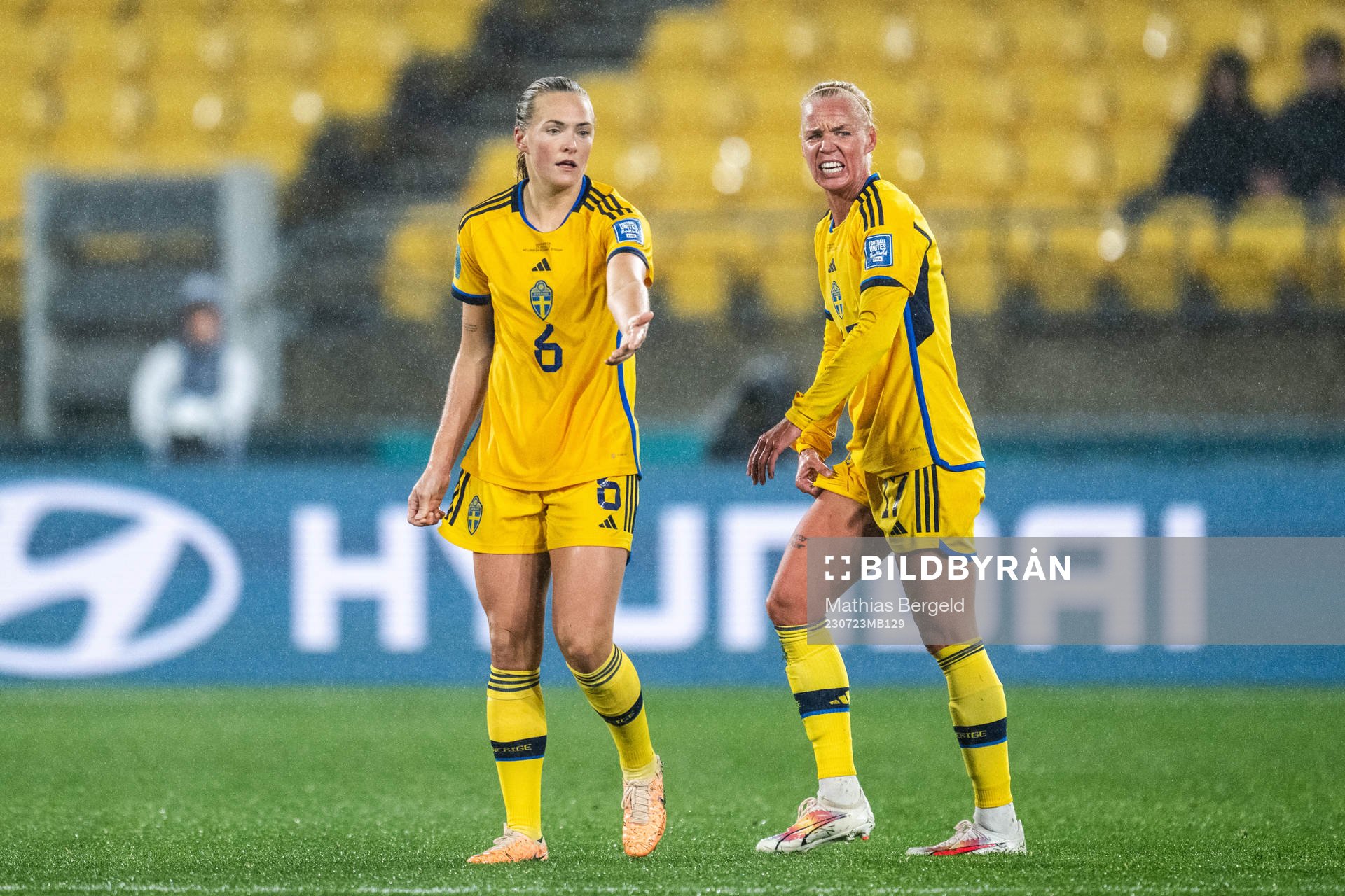 Magdalena Eriksson and Caroline Seger of Sweden