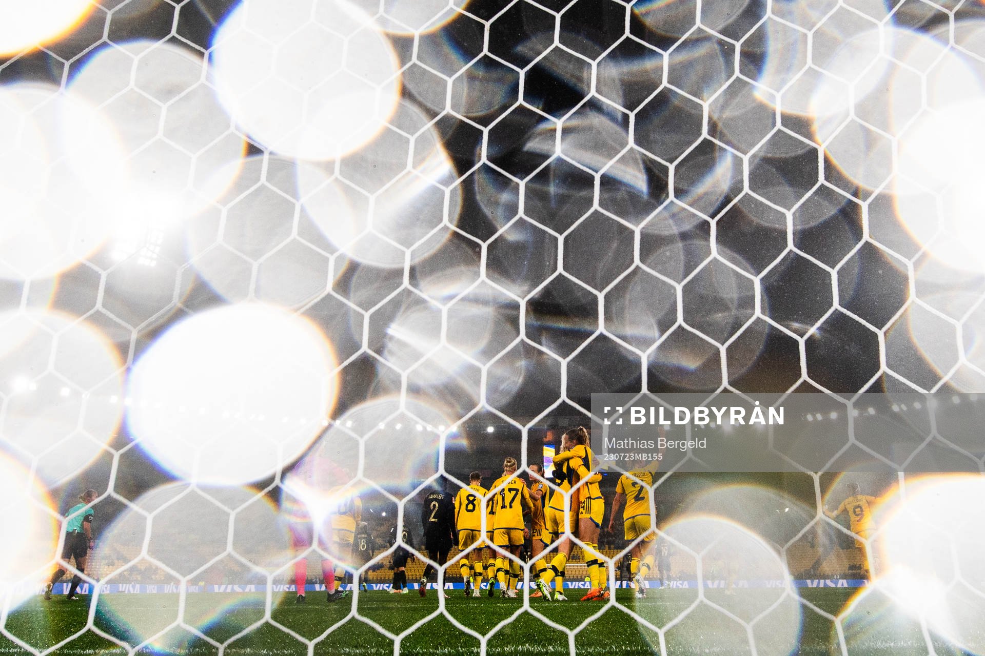 Amanda Ilestedt of Sweden celebrate with team mates after scoring 2-1 during the FIFA Women's World Cup football match between Sweden and South Africa on July 23, 2023 in Wellington.