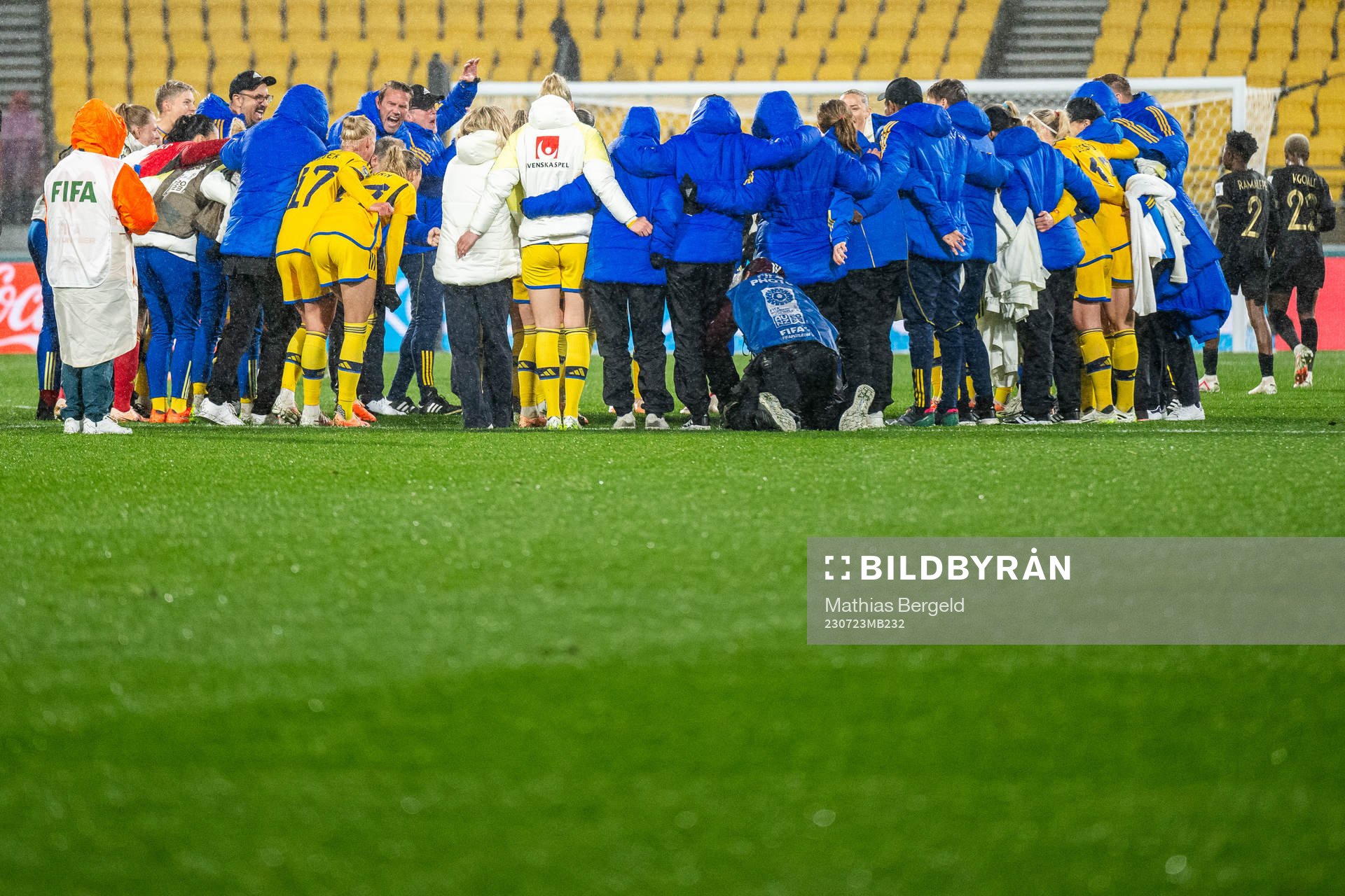 The Swedish team celebrate
