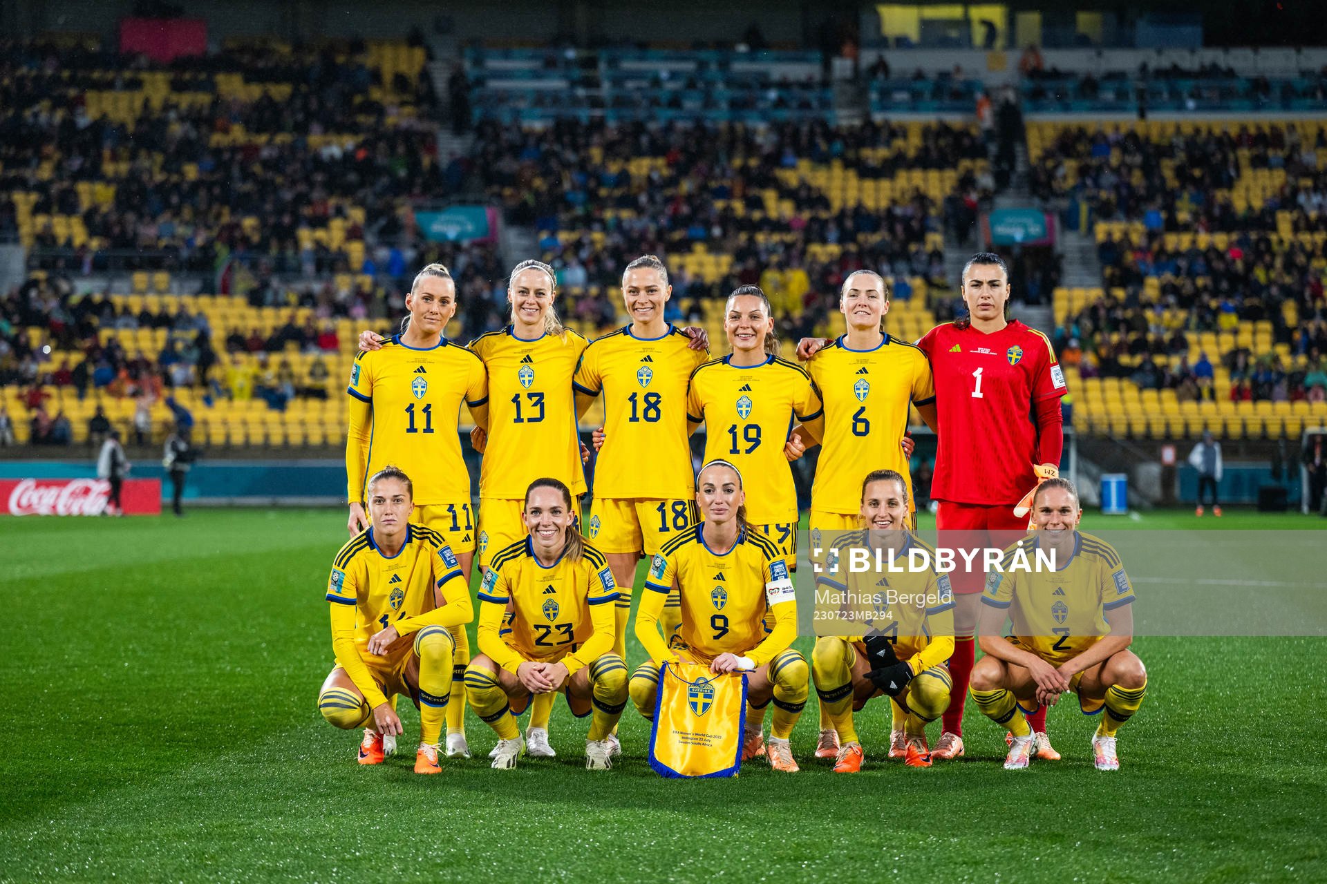 The starting eleven of Sweden pose for a picture