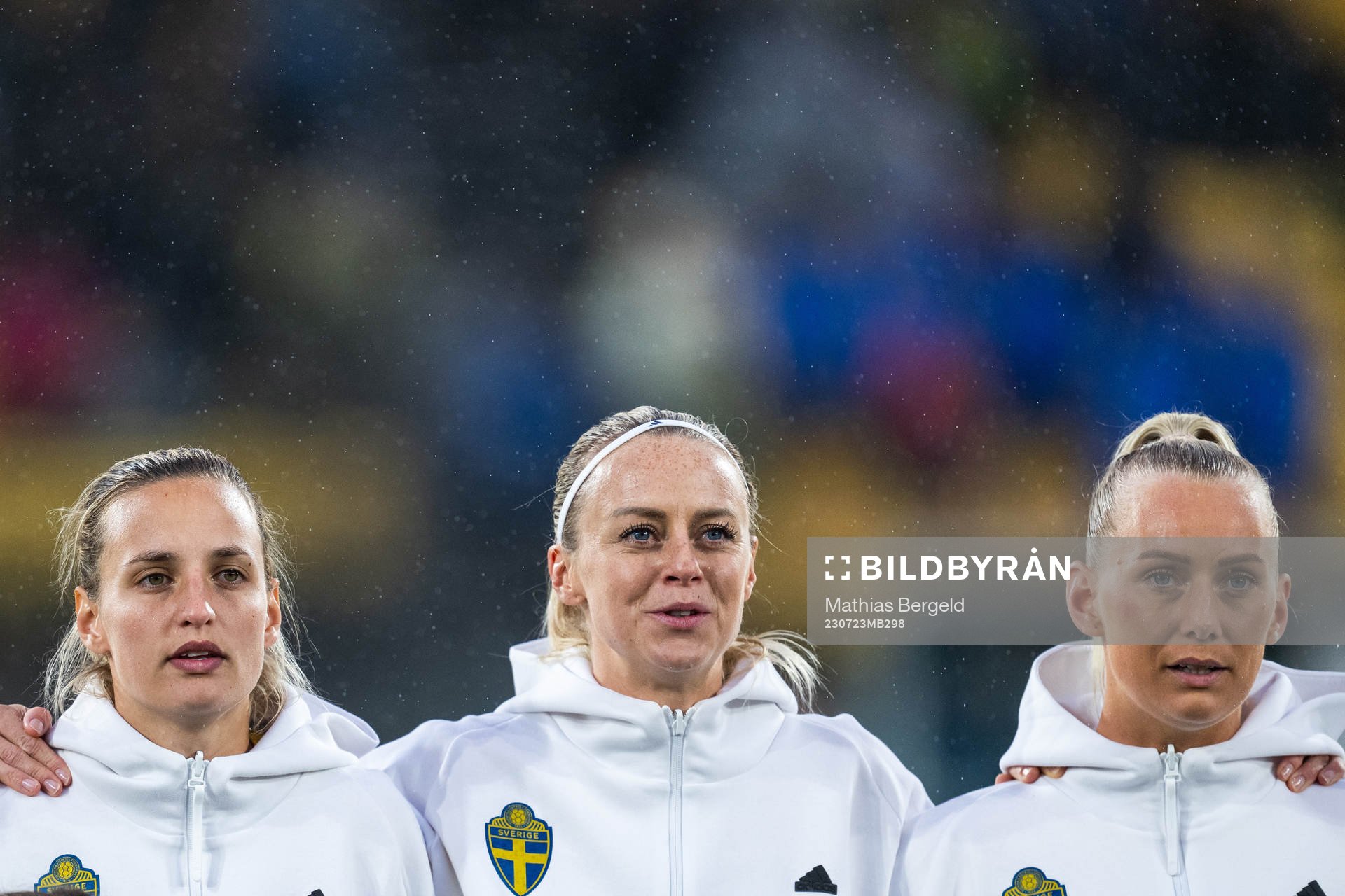 Nathalie Björn, Amanda Ilestedt and Stina Blackstenius of