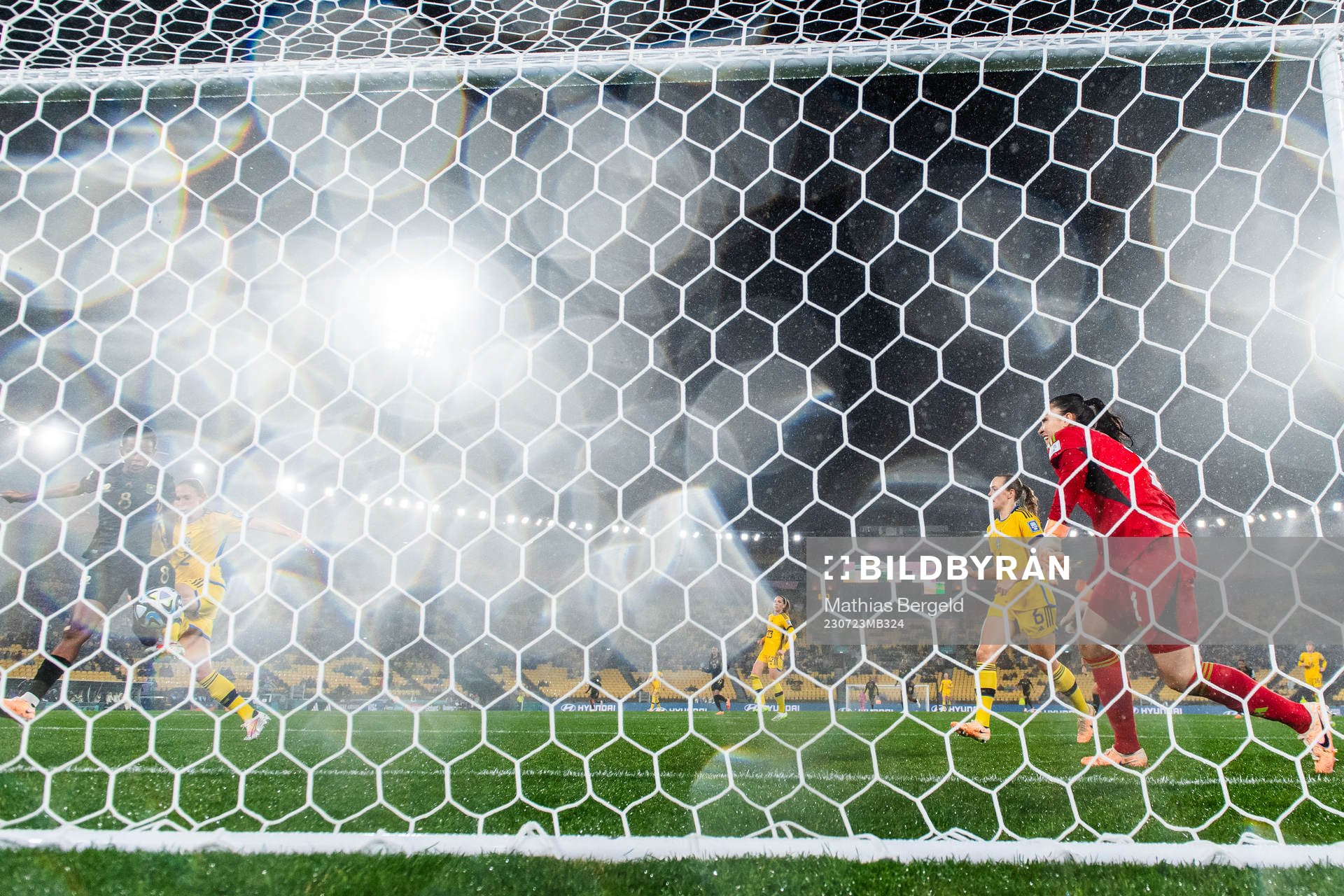 Hildah Magaia of South Africa scores 0-1 behind Jonna