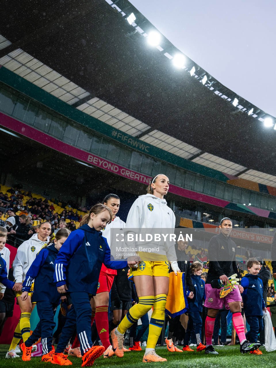 Kosovare Asllani of Sweden enters the pitch