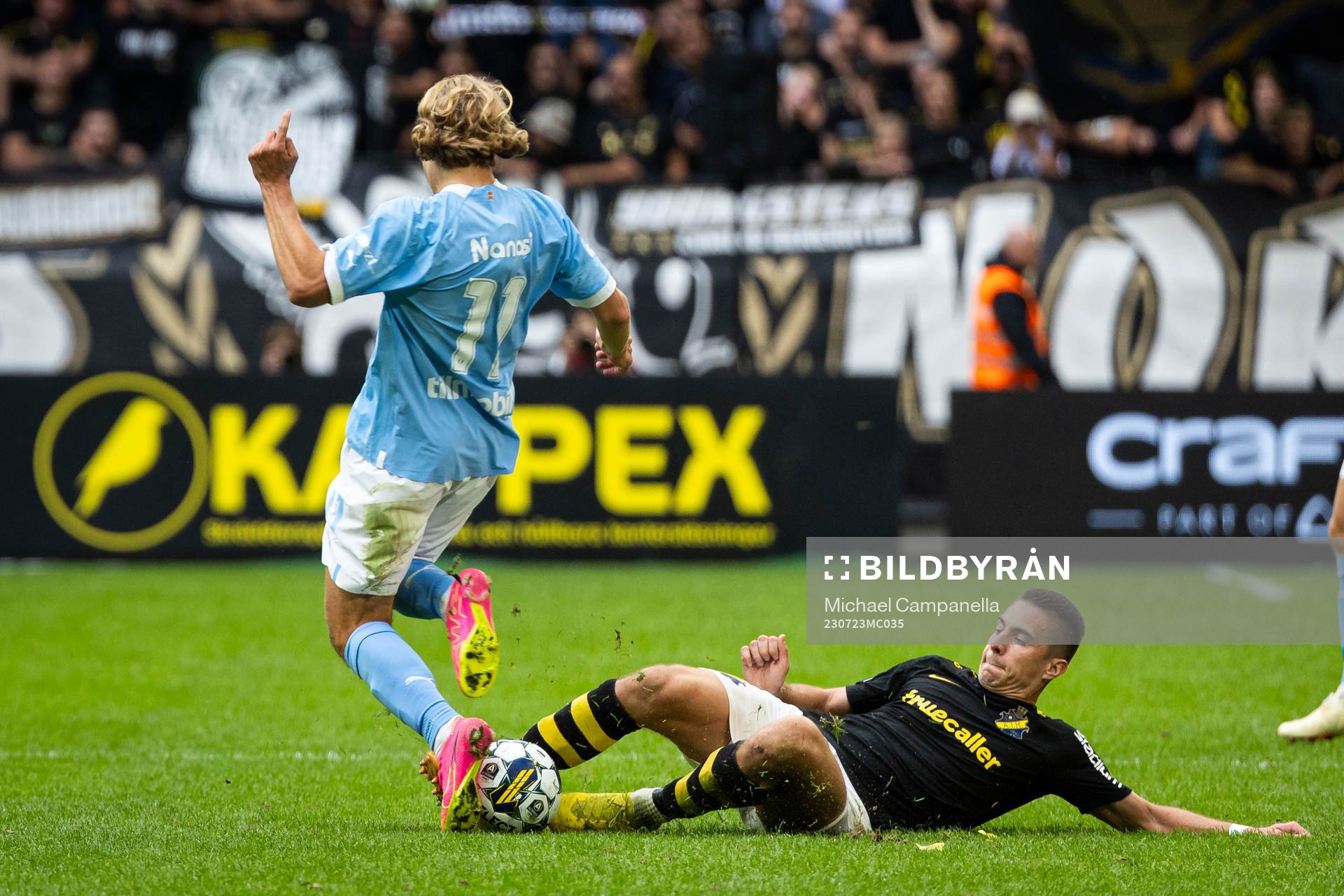 Malmö FFs Sebastian Nanasi och AIKs Dino Besirovic