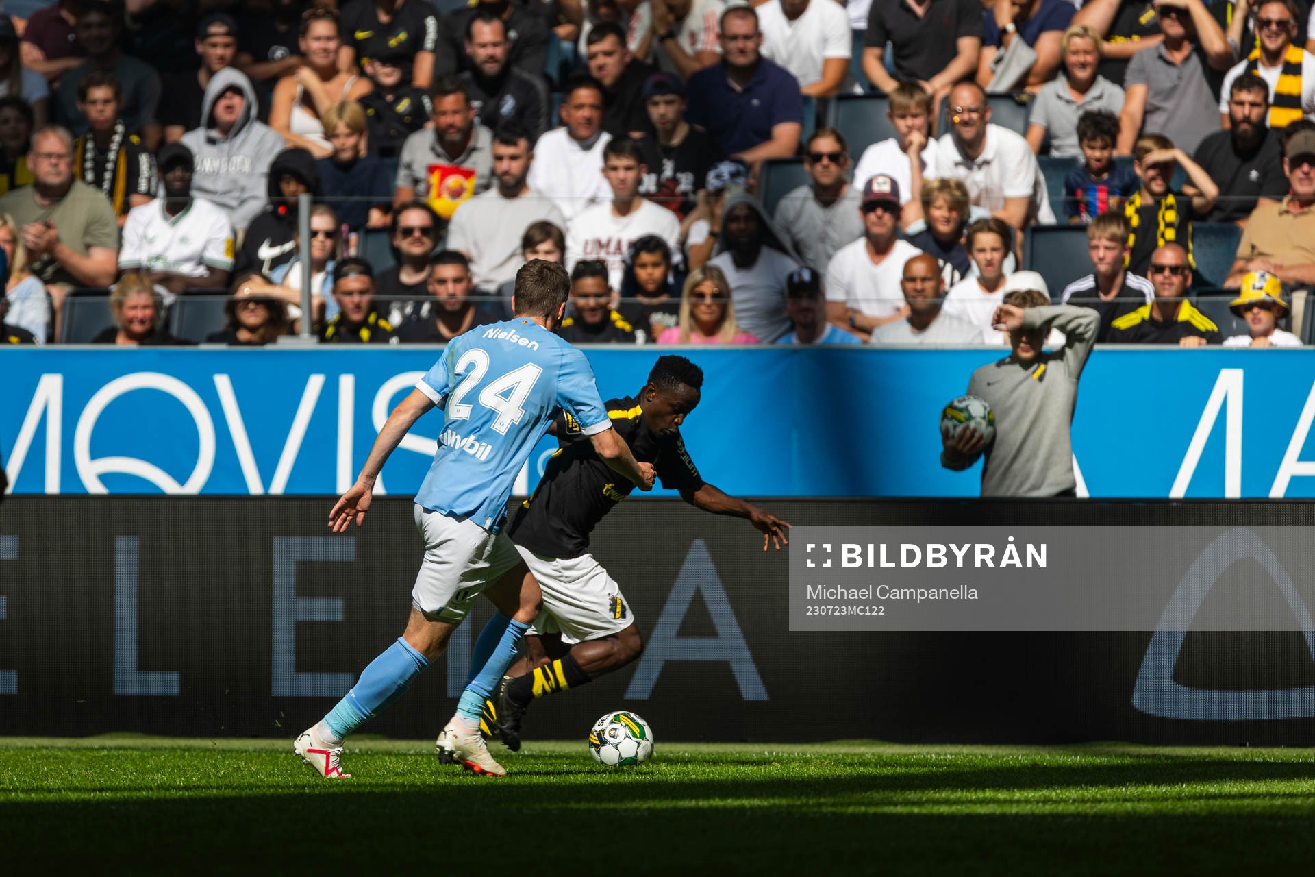 AIKs Erick Otieno och Malmö FFs Lasse Nielsen