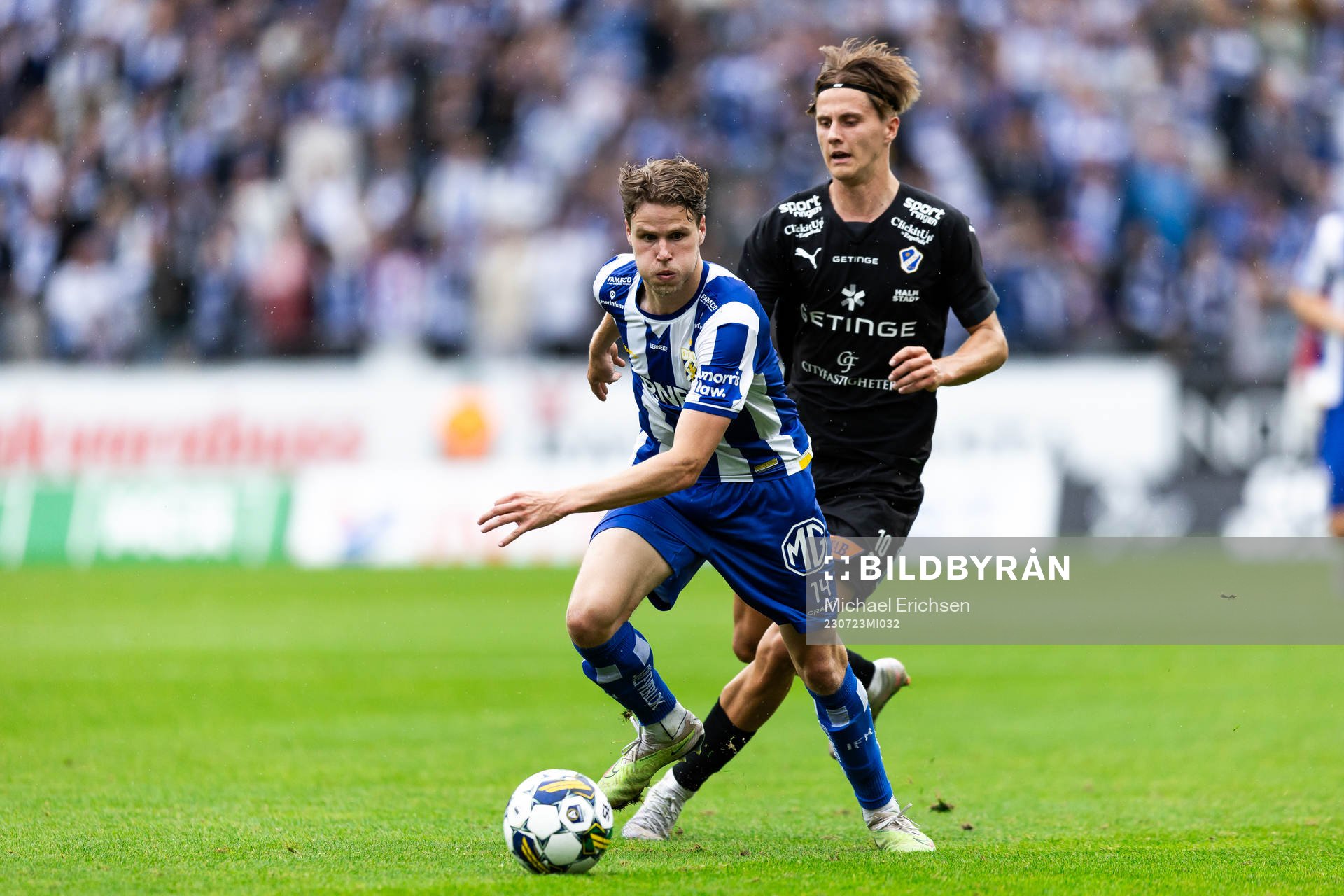 IFK Göteborgs Gustaf Norlin och Halmstads Erik Ahlstrand
