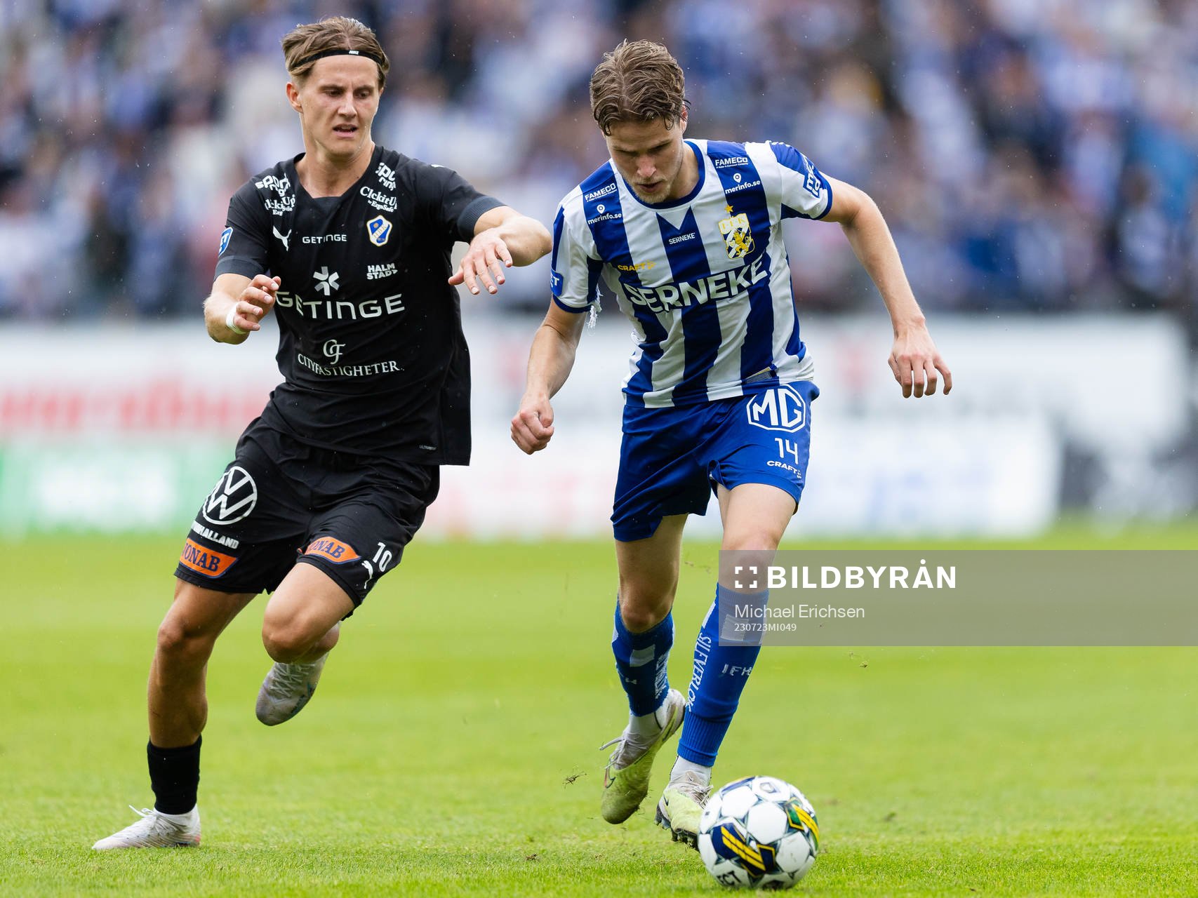 Halmstads Erik Ahlstrand och IFK Göteborgs Gustaf Norlin