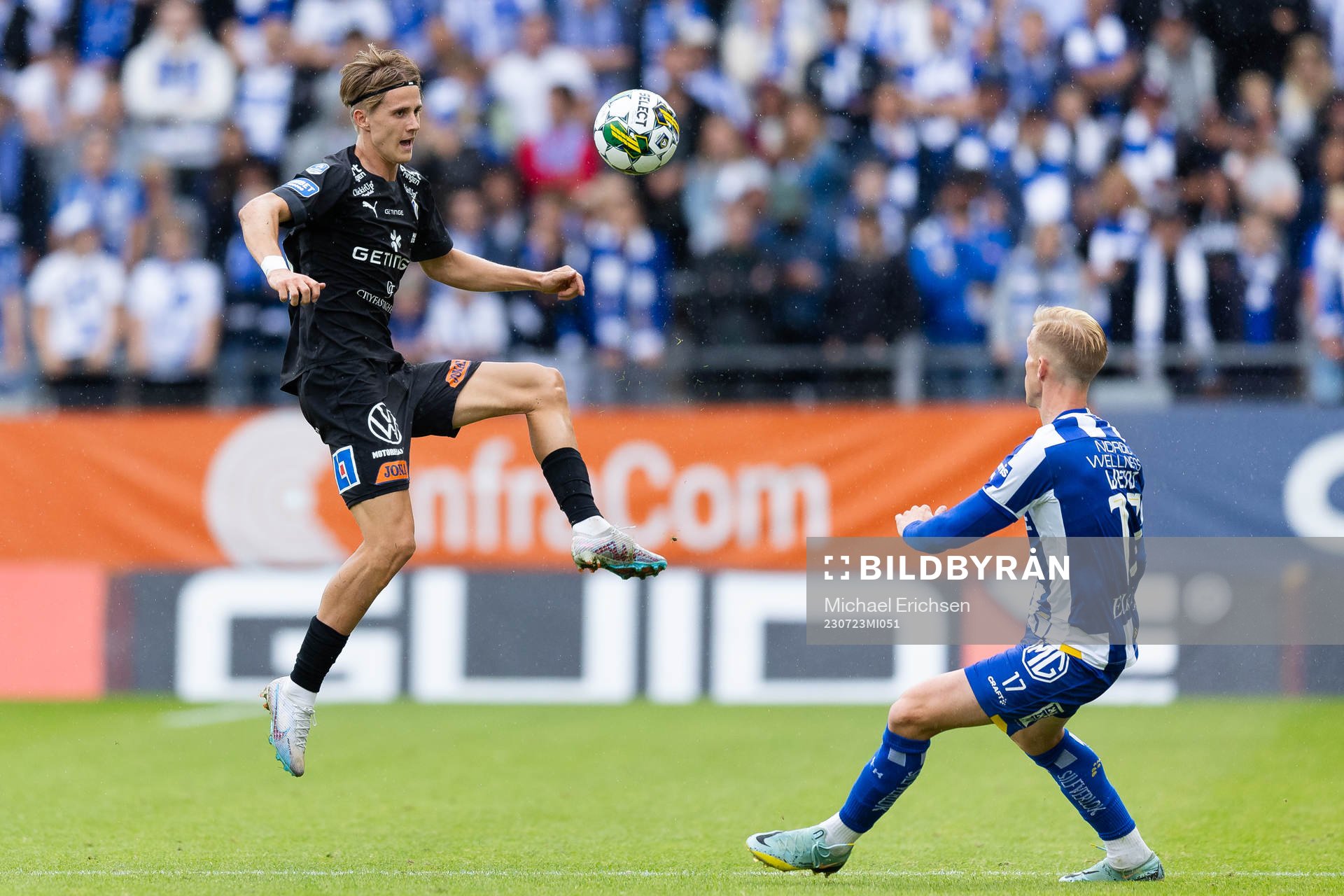 Halmstads Erik Ahlstrand och IFK Göteborgs Oscar Wendt
