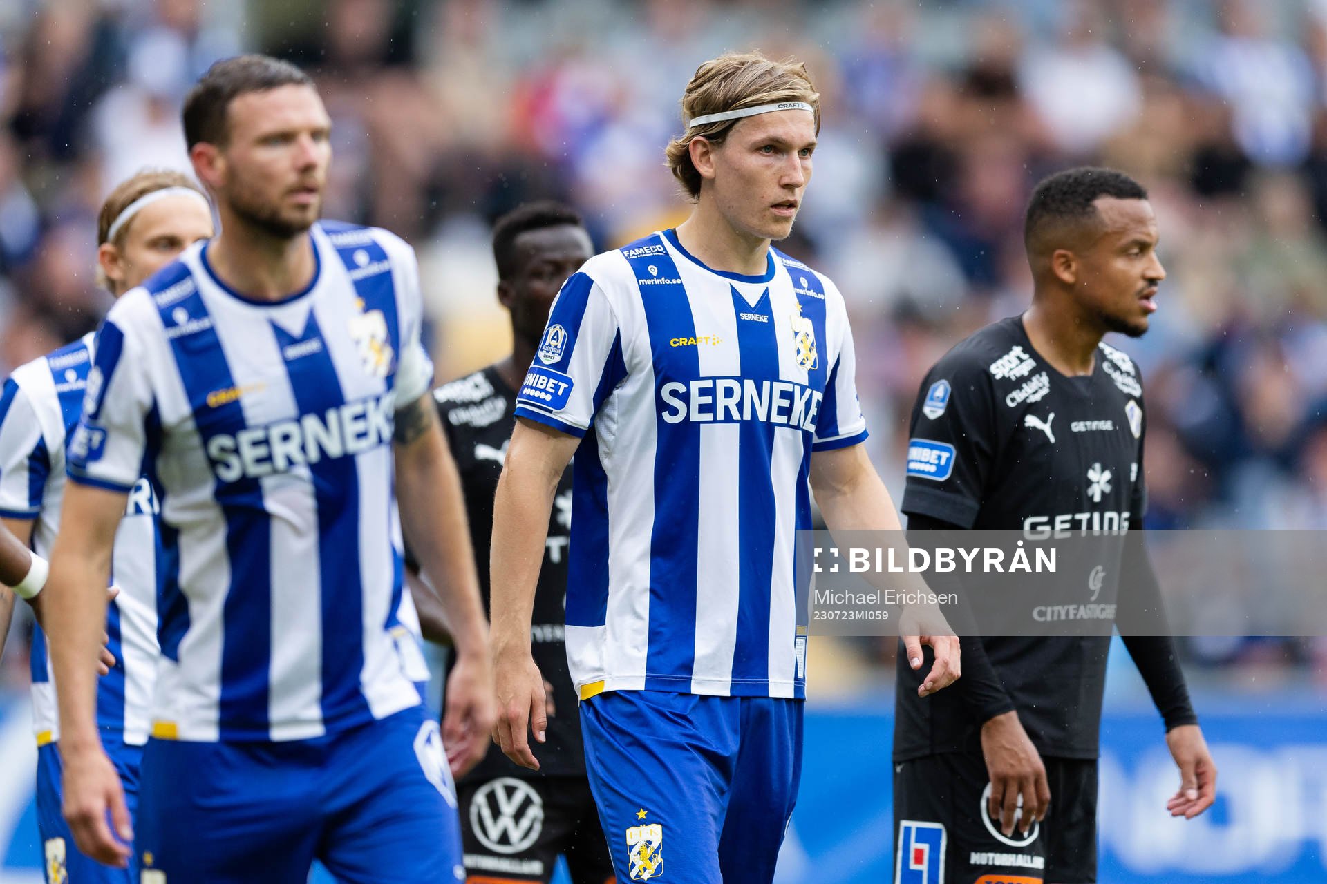 IFK Göteborgs Johan Bångsbo under fotbollsmatchen i Allsvenskan mellan IFK Göteborg och Halmstad den 23 juli 2023 i Göteborg. 