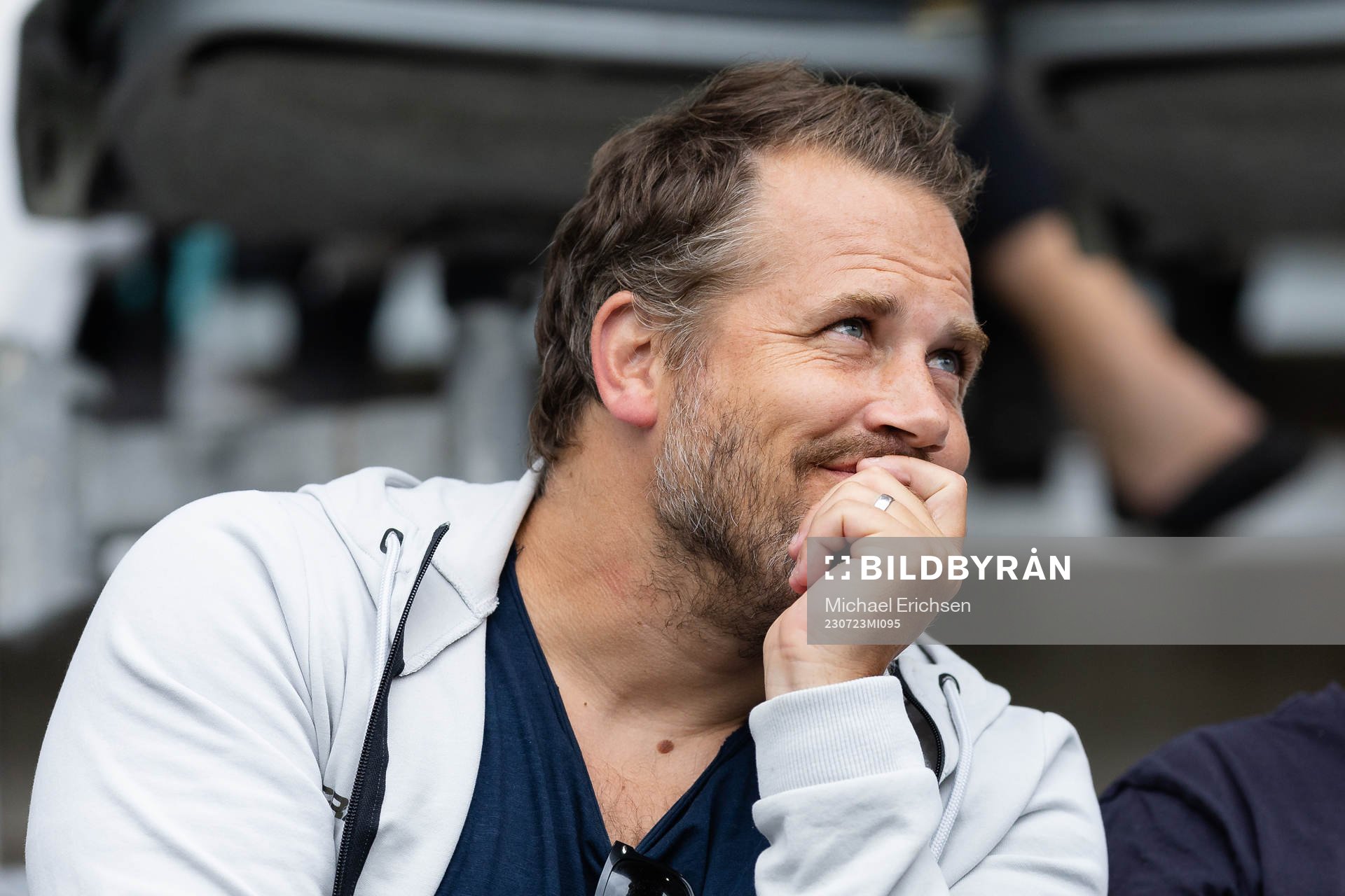 Tidigare IFK Göteborgs spelaren Tobias Hysén på läktaren