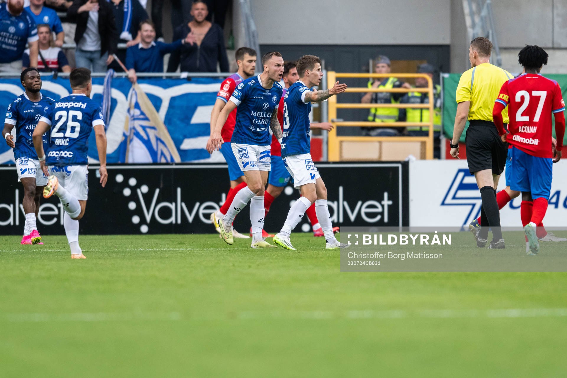 Trelleborgs Filip Bohman och Bödvar Bödvarsson reagerar