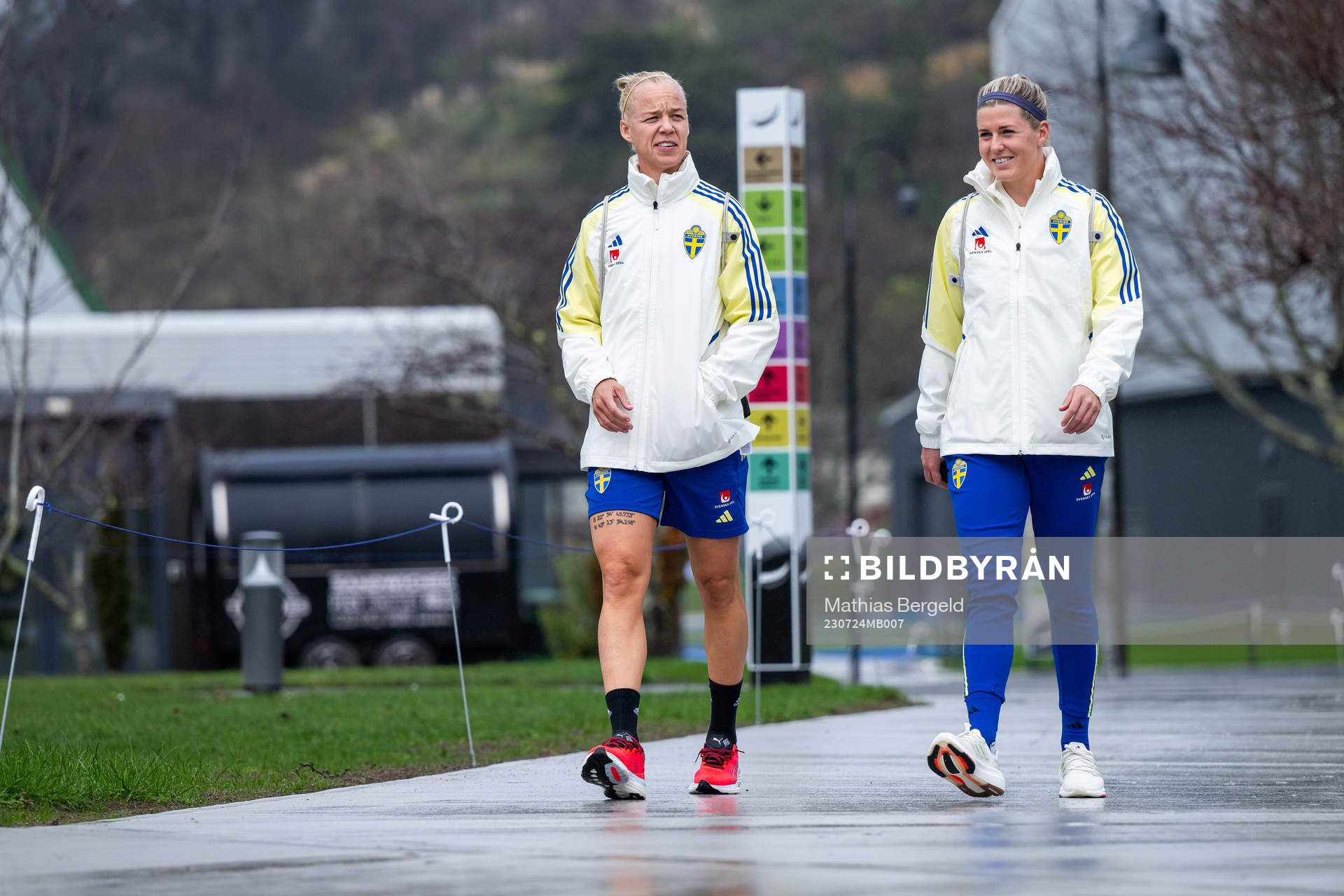 Caroline Seger and Olivia Schough of the Swedish women's