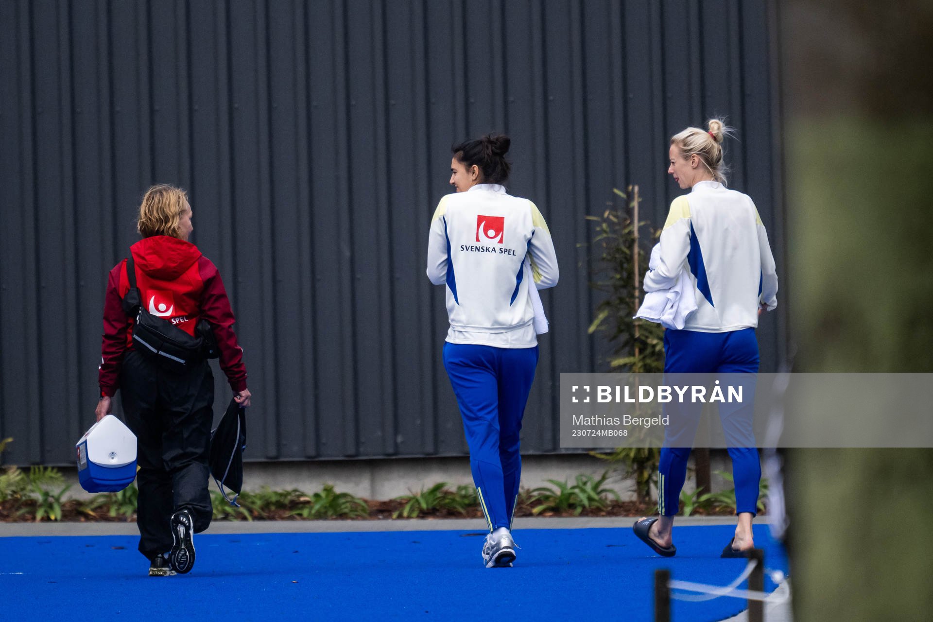 Physio Annica Näsmark, goalkeeper Zecira Musovic and