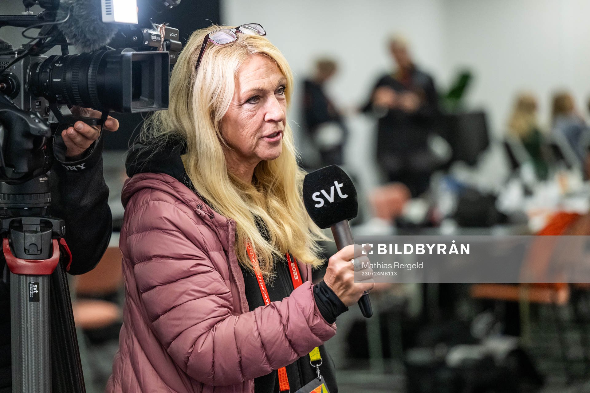 Jane Björck, reporter of Swedish Broadcaster SVT, at a