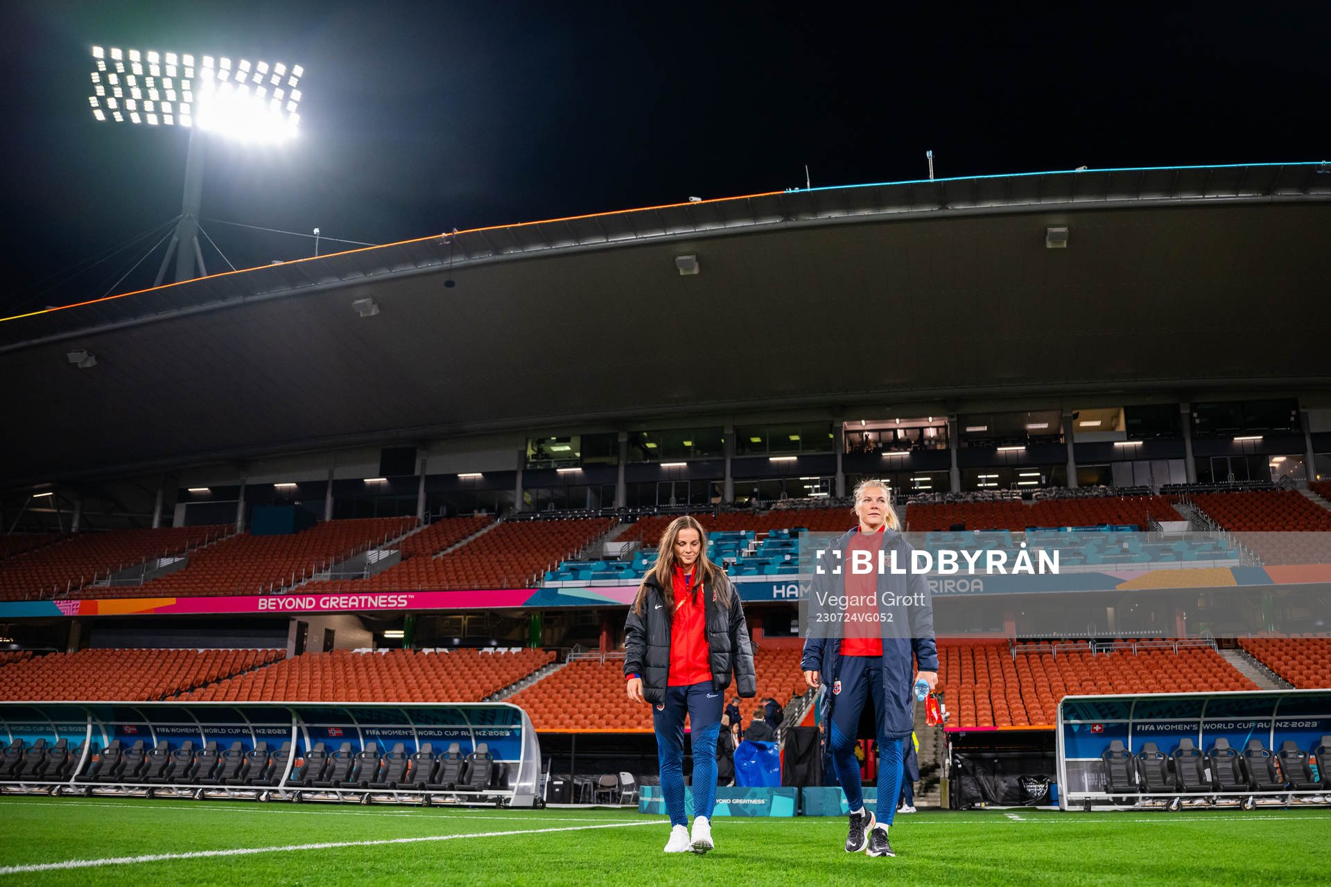 Tuva Hansen and Ada Hegerberg of the Norwegian women’s