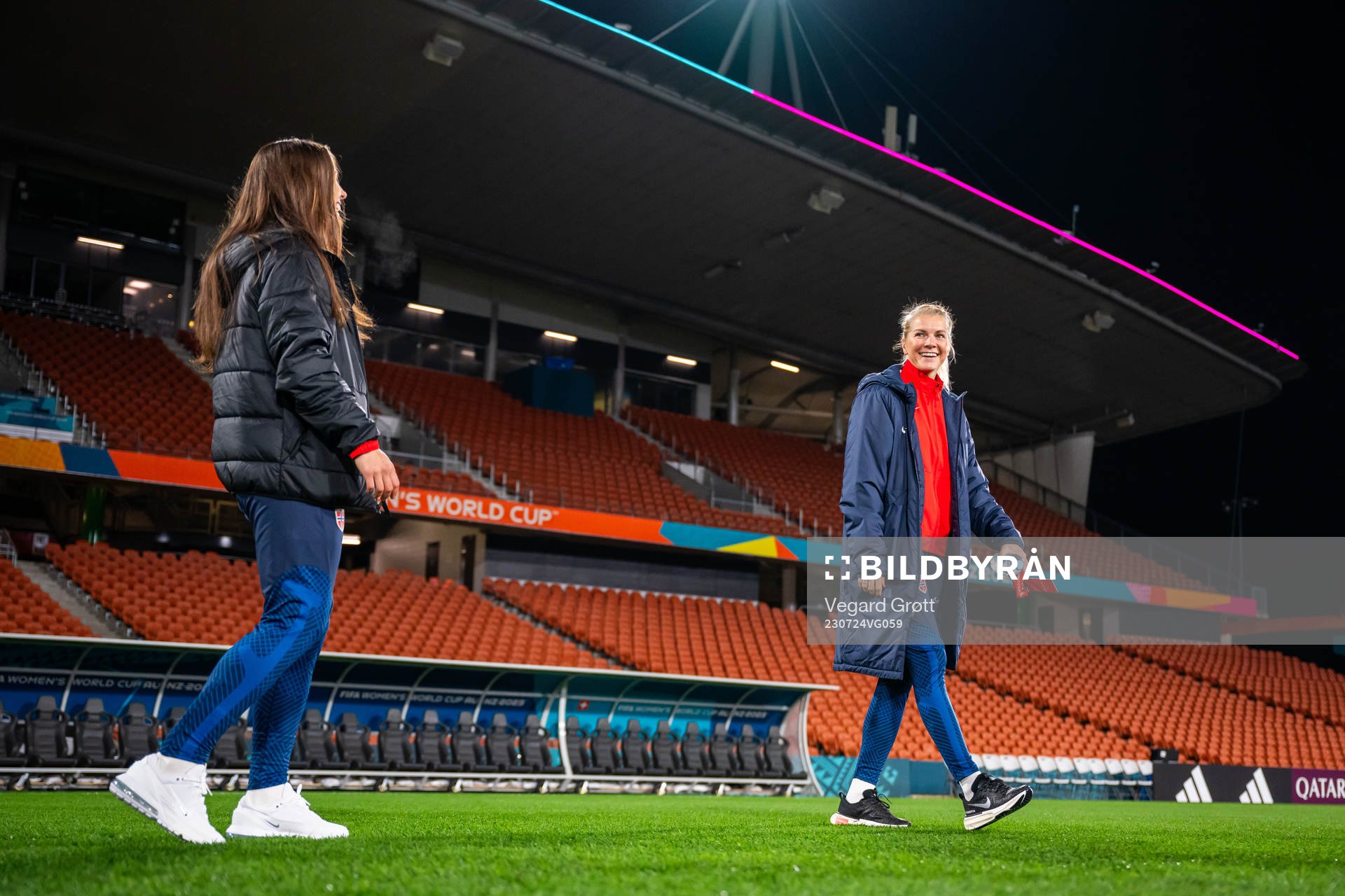 Tuva Hansen and Ada Hegerberg of the Norwegian women’s