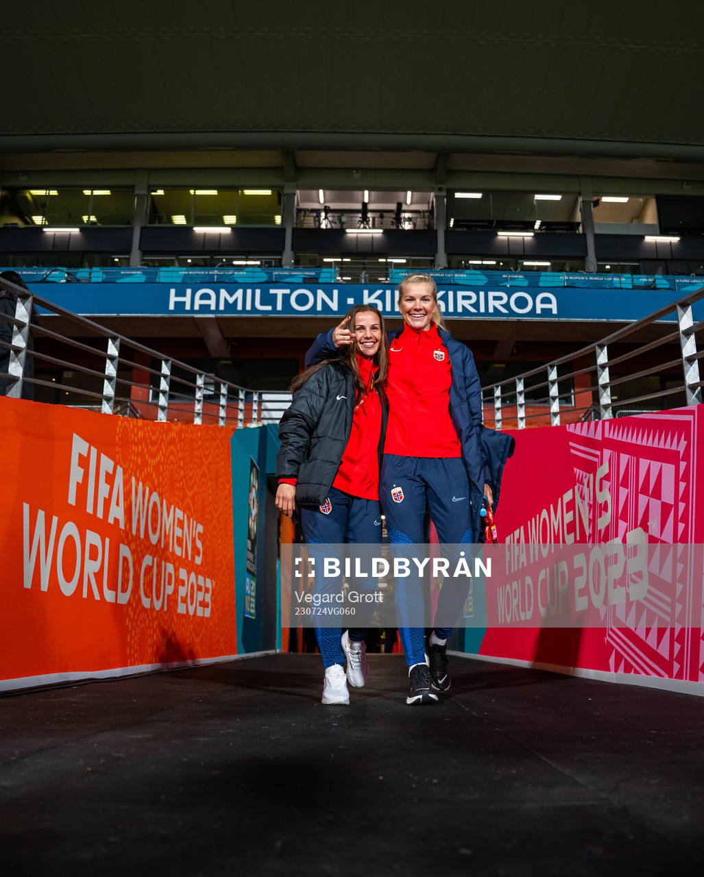 Tuva Hansen and Ada Hegerberg of the Norwegian women’s