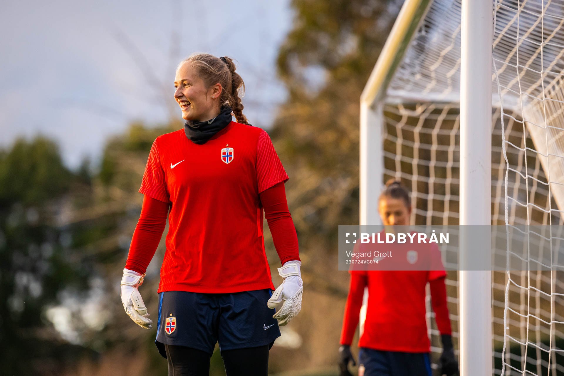 Goalkeeper Aurora Mikalsen of the Norwegian women’s