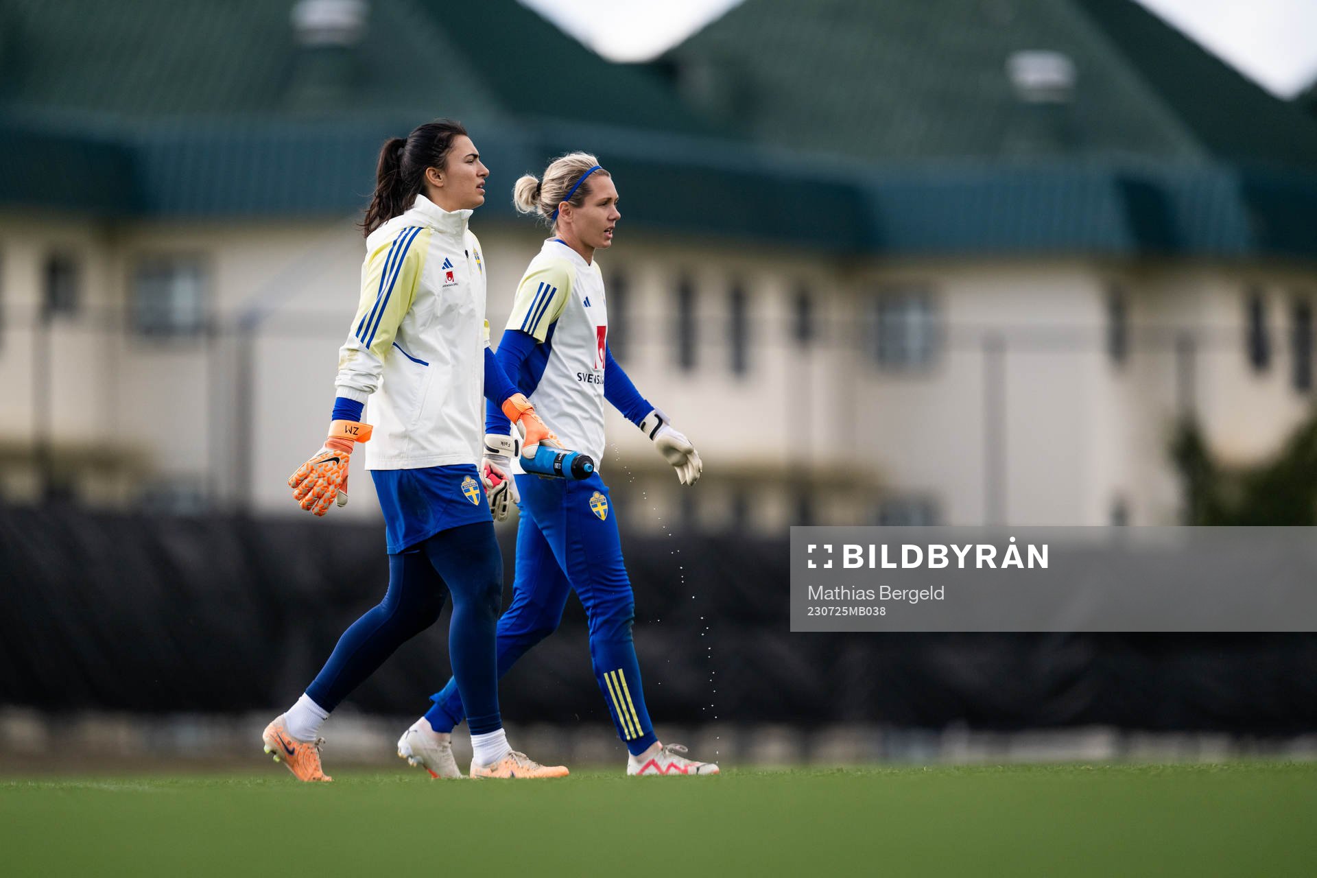 Goalkeeper Zecira Musovic and goalkeeper Jennifer Falk of